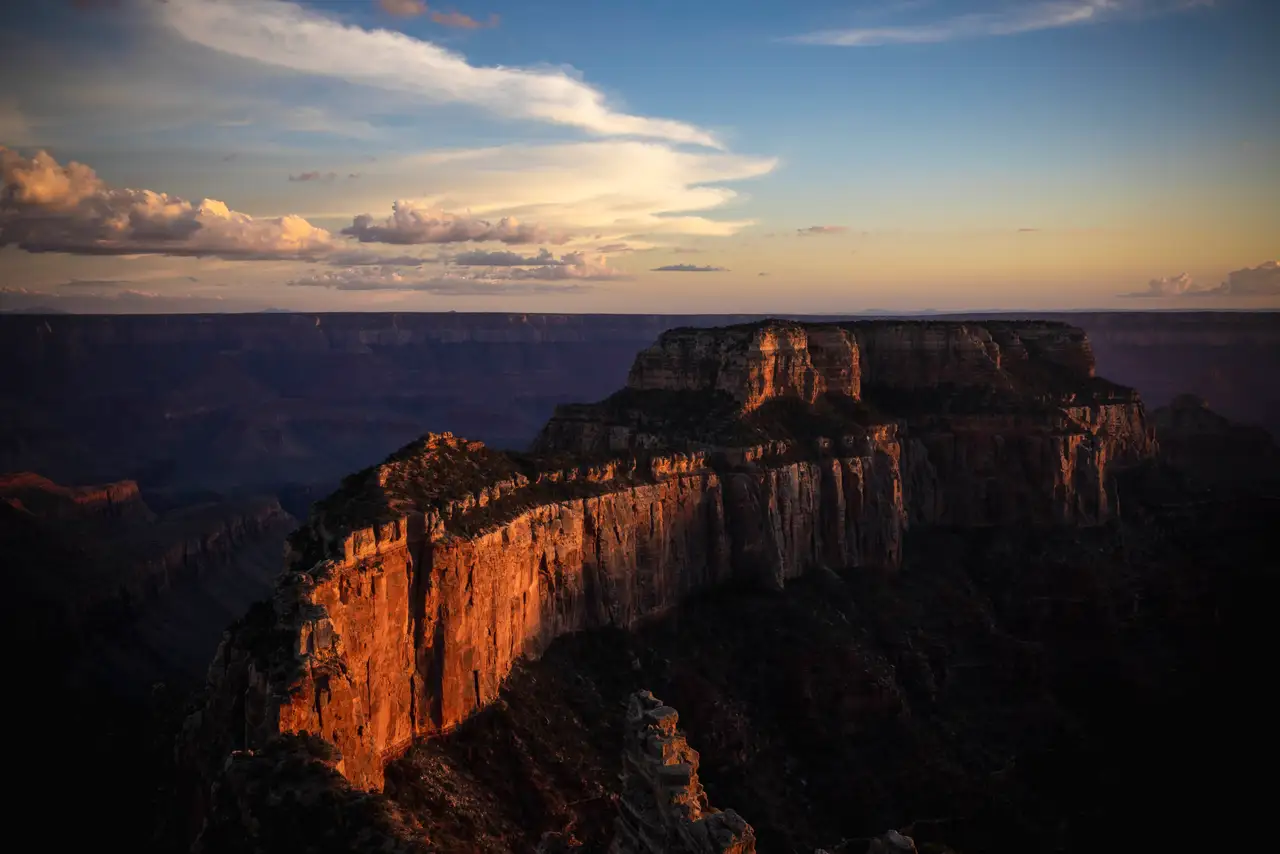 Fine-art photograph, “Canyon Wall at Sundown - RFIV1870.JPG,” from the Arizona collection.