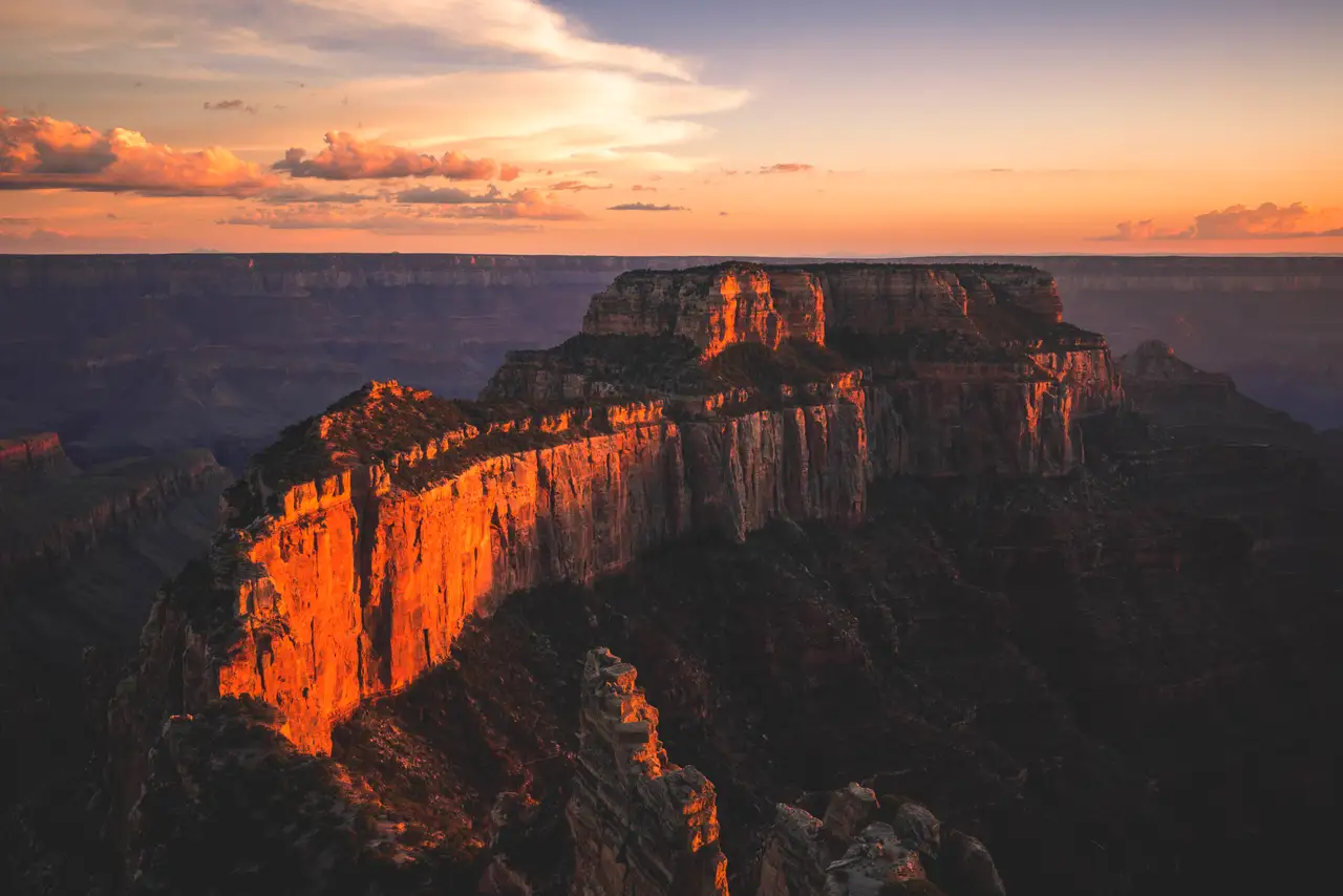 Fine-art photograph, “Lit Cliffs, Grand Canyon - RFIV1872.JPG,” from the Arizona collection.