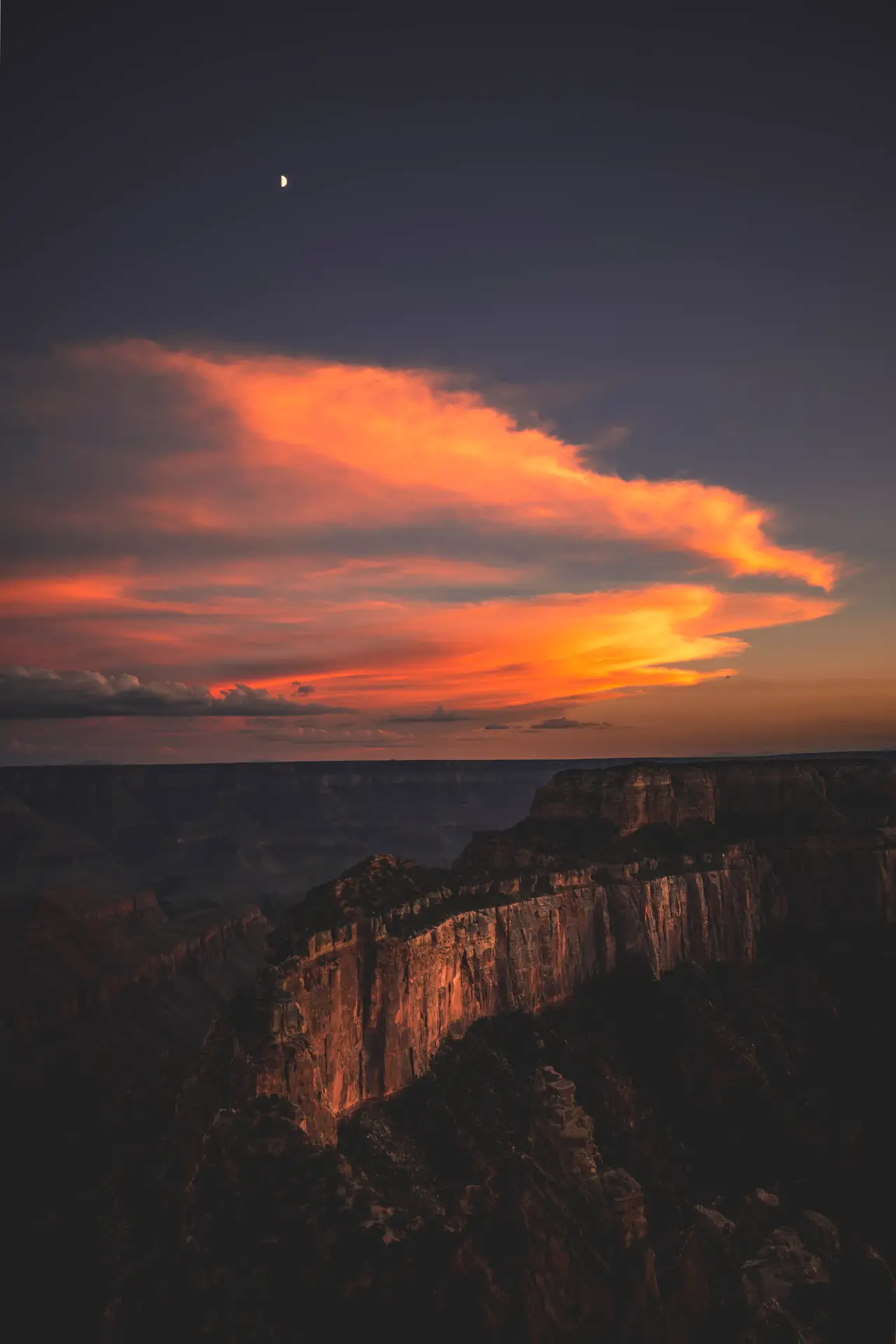 Fine-art photograph, “Moon Over Grand Canyon - RFIV1928.JPG,” from the Arizona collection.