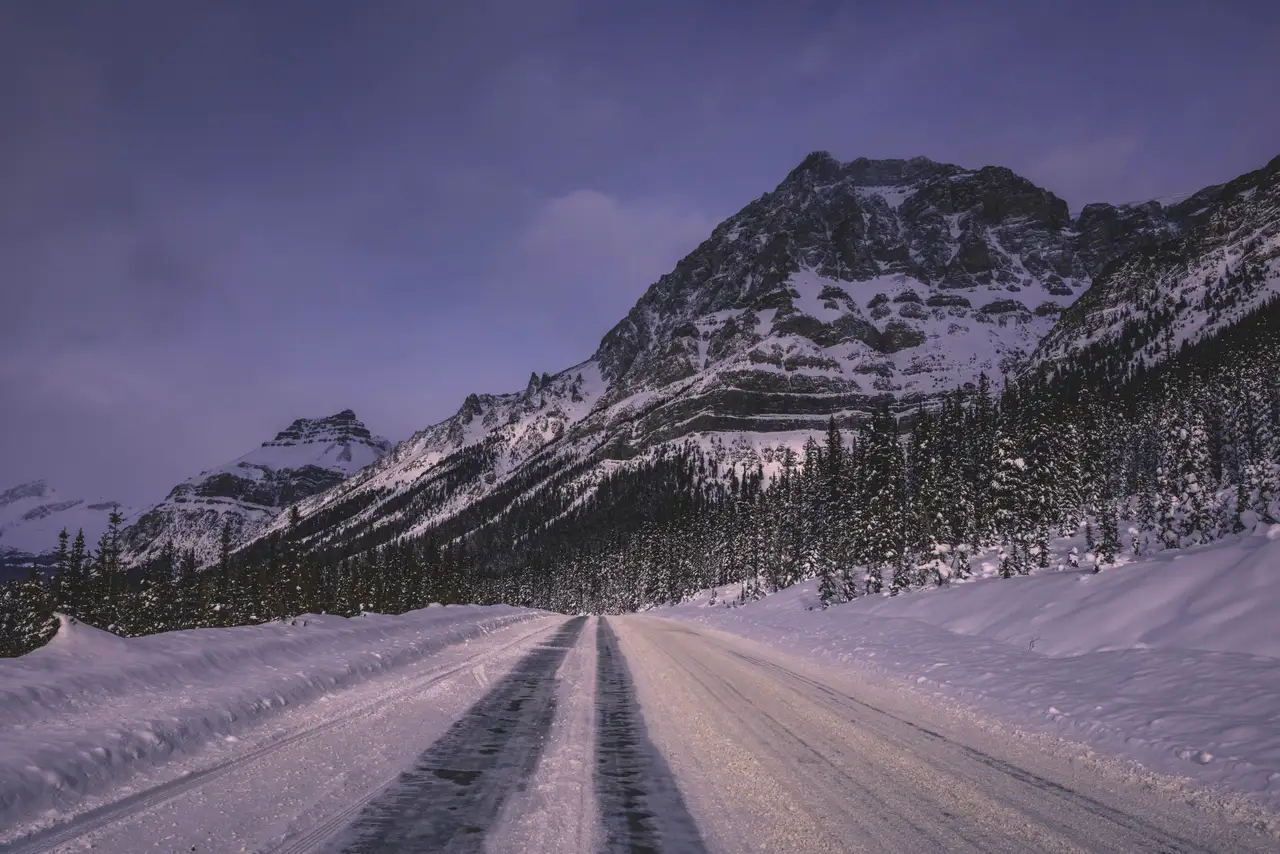 Fine-art photograph, “Banff Mountain Road at Blue Hour - 5M2A0448.JPG,” from the British Columbia - Banff collection.