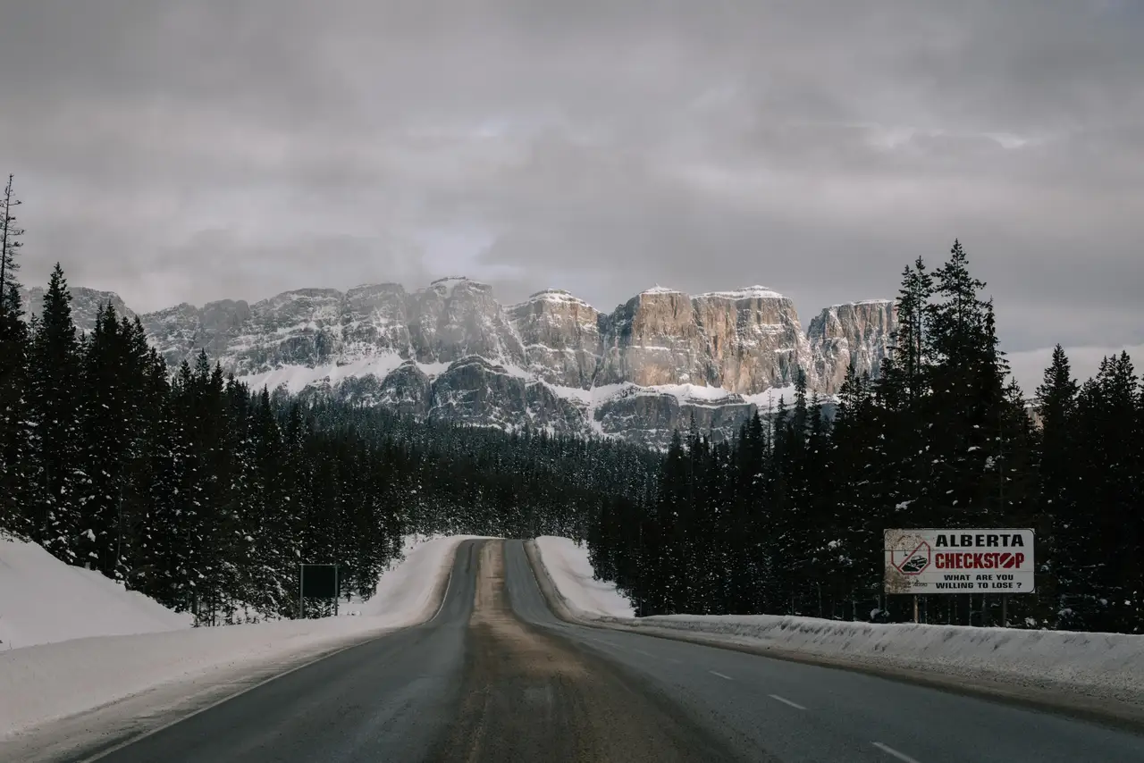 Fine-art photograph, “Winter Road to Banff - 5M2A1295.JPG,” from the British Columbia - Banff collection.