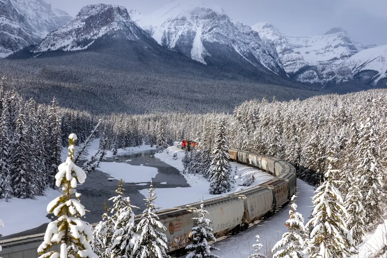 Fine-art photograph, “Canadian Pacific Through the Snowy Valley - 5M2A9121.JPG,” from the British Columbia - Banff collection.