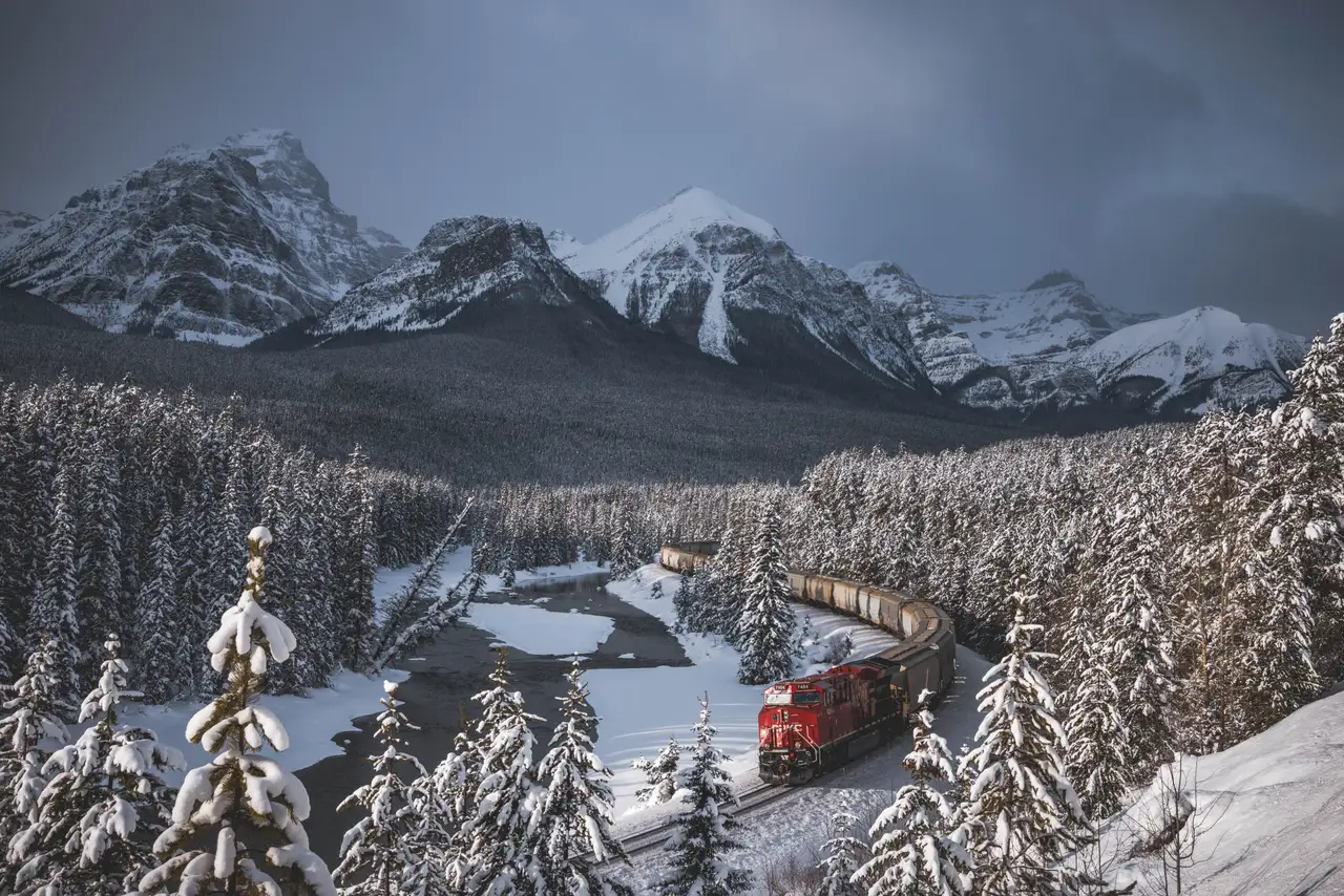 Fine-art photograph, “Canadian Pacific among Snowy Pines - 5M2A9296.JPG,” from the British Columbia - Banff collection.