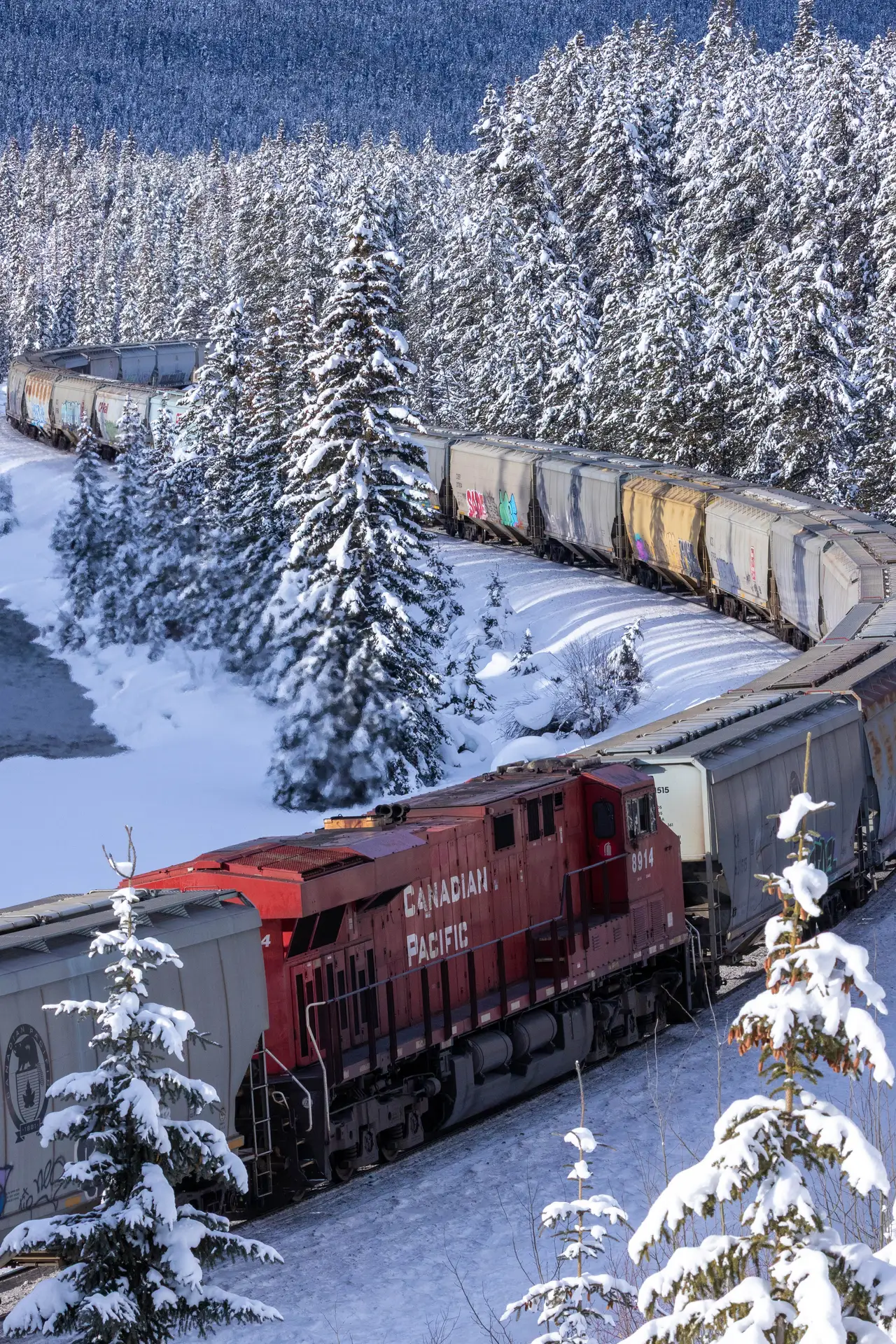 Fine-art photograph, “Canadian Pacific Locomotive in Vertical - _FIV3394.JPG,” from the British Columbia - Banff collection.