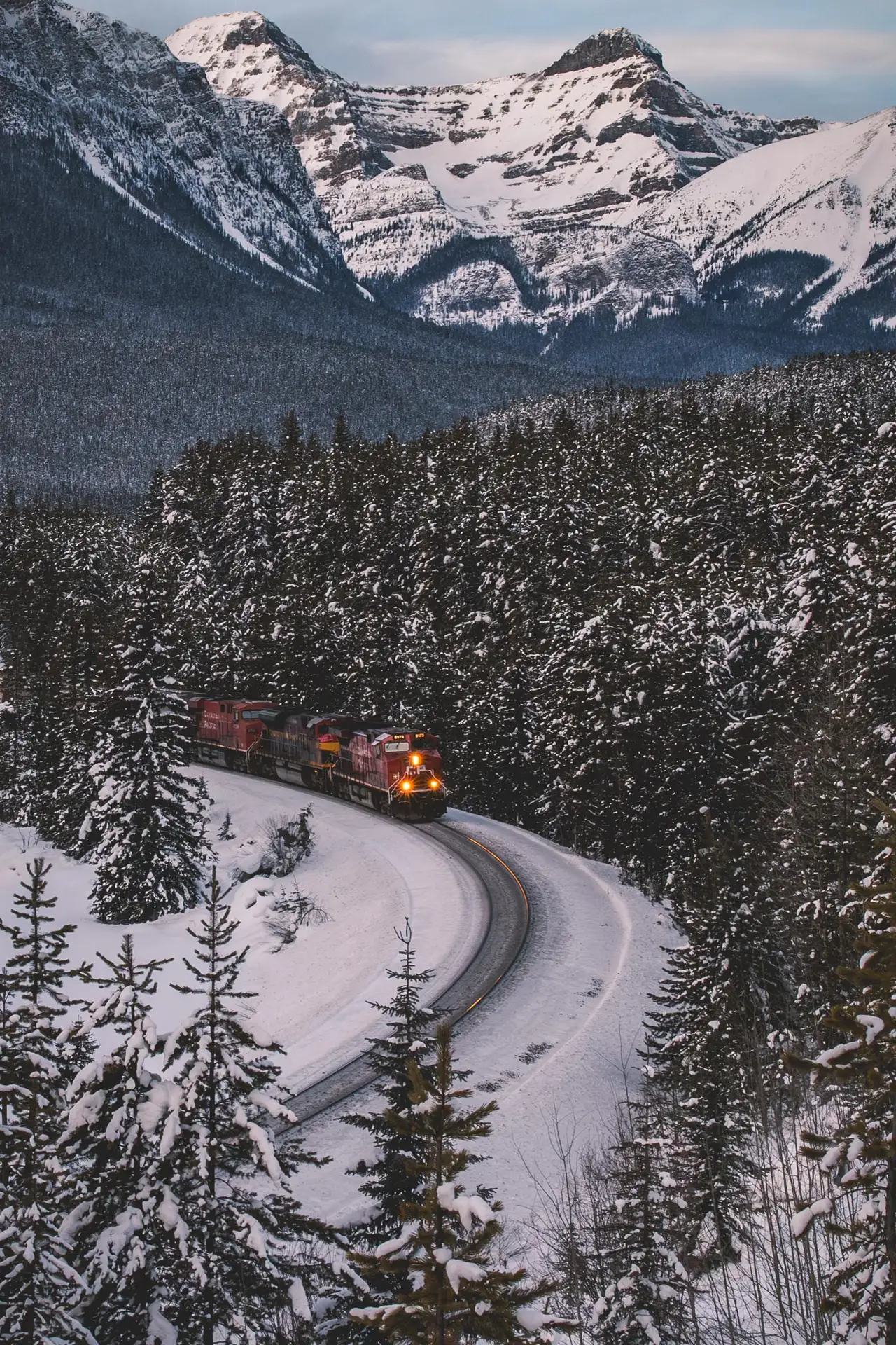 Fine-art photograph, “Canadian Pacific Train Curve Through the Valley - _FIV3843.JPG,” from the British Columbia - Banff collection.