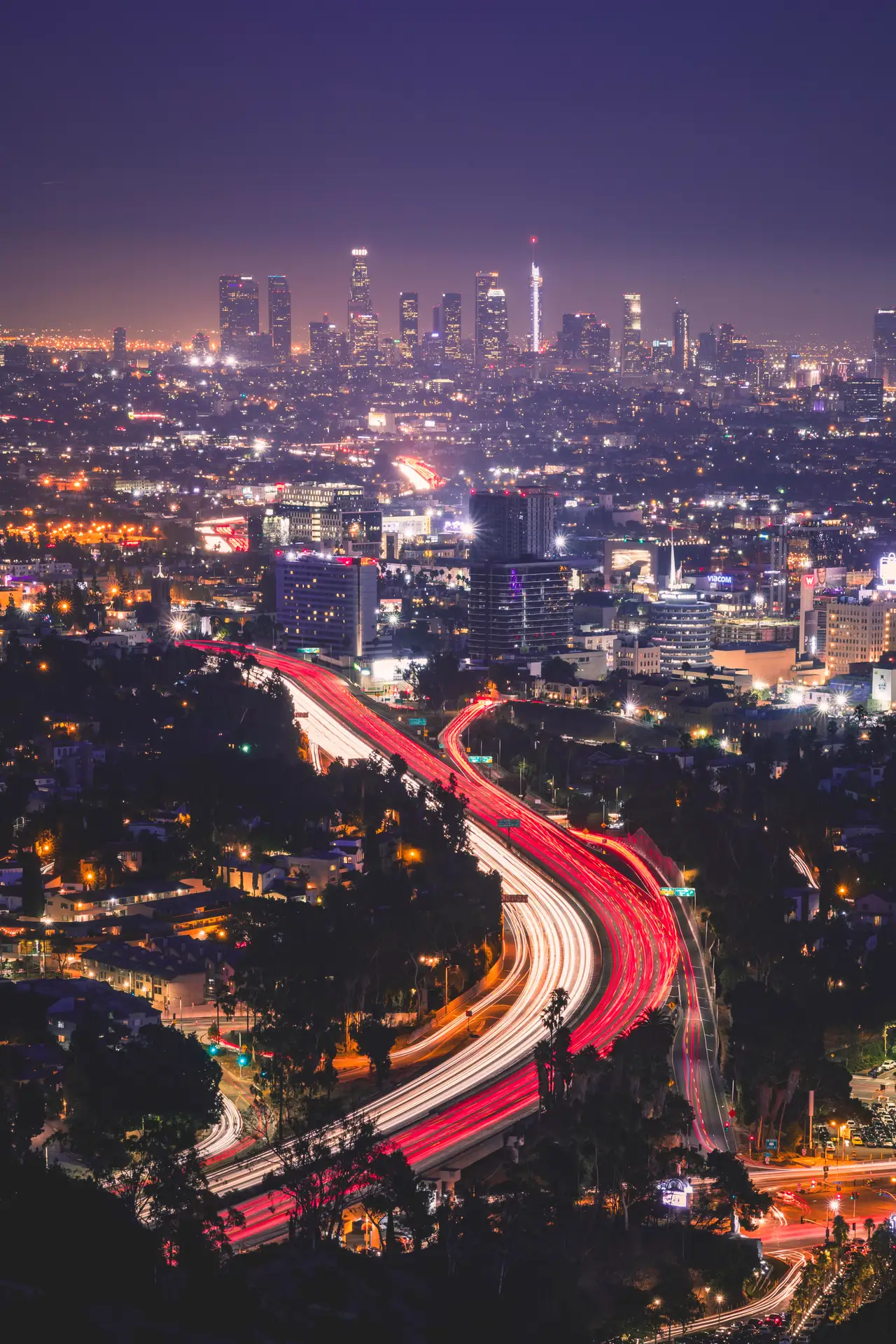 Fine-art photograph, “Freeway Currents Below Downtown - 5DM43946.JPG,” from the California - Los Angeles collection.