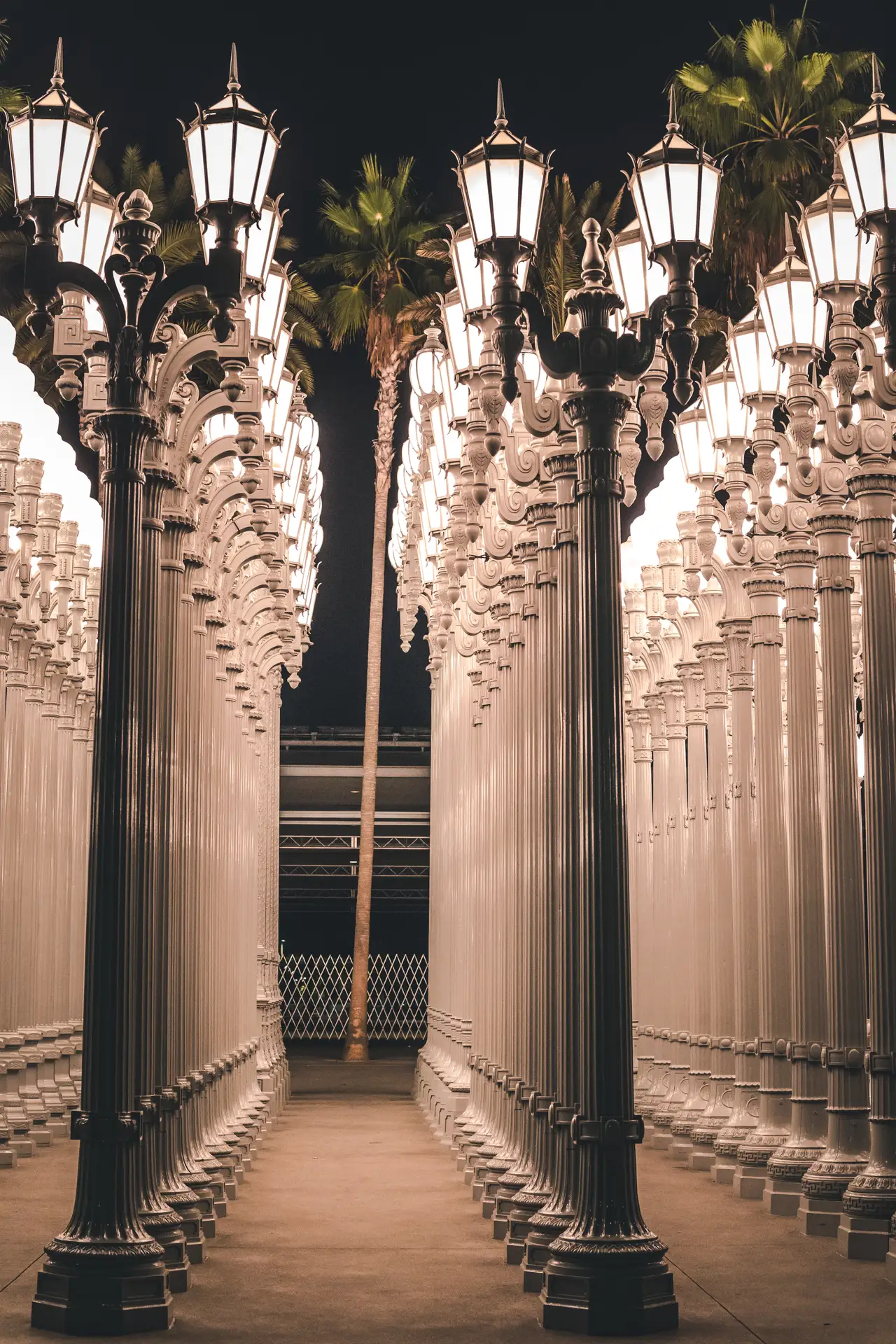 Fine-art photograph, “LACMA Urban Light in Vertical - 5DM48636.JPG,” from the California - Los Angeles collection.