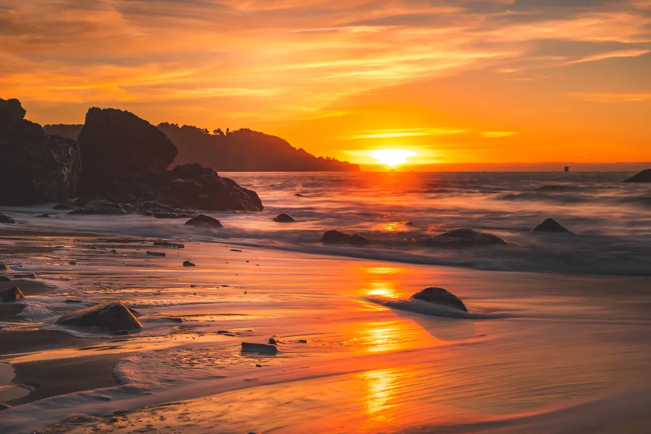 Fine-art photograph, “Pacific Coast at Sunset, Wild Horizon - 5DM46100.JPG,” from the California - Non City - Nature collection.