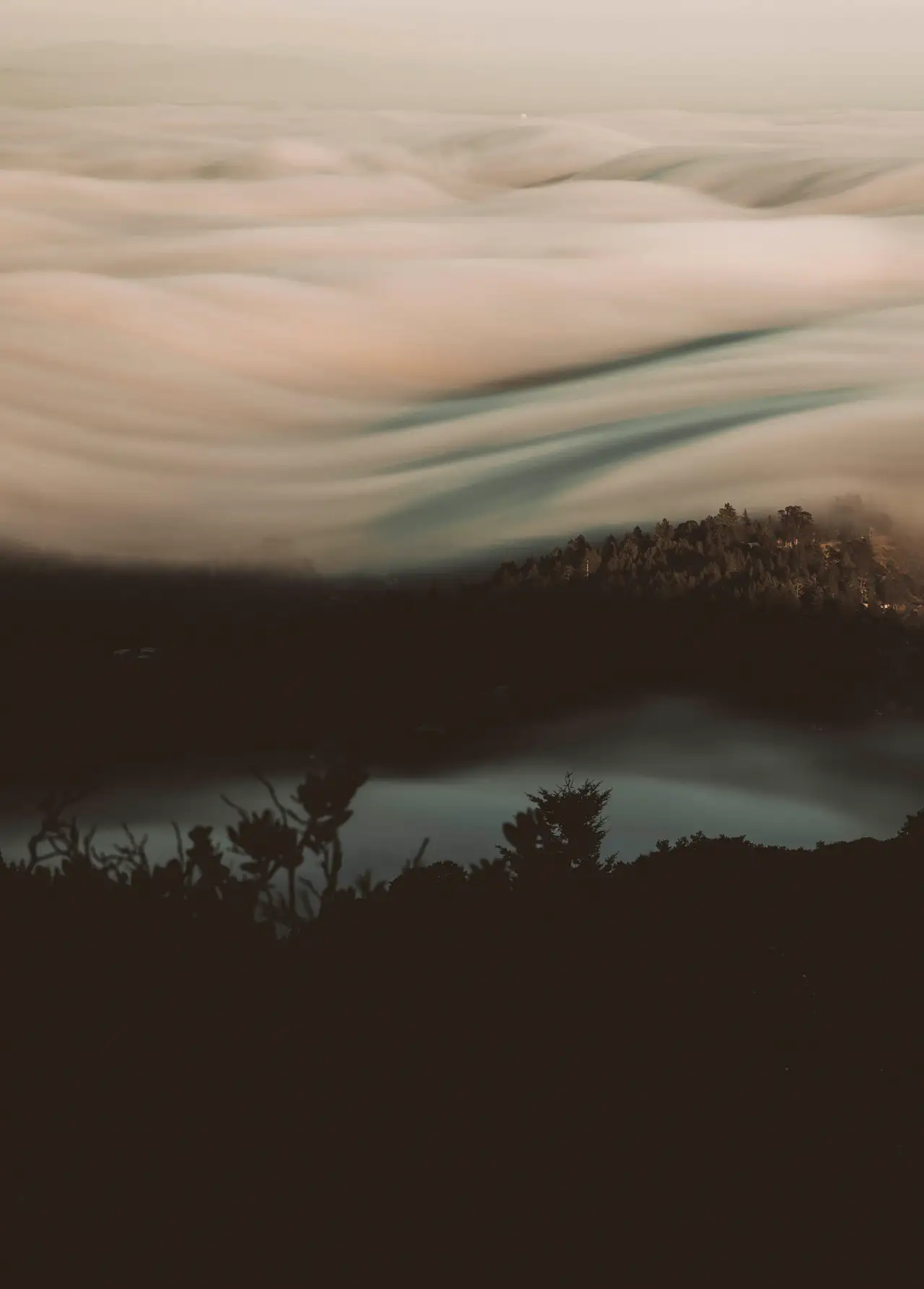 Fine-art photograph, “Fog Sea on the California Coast, Last Warmth - 5DM48094.JPG,” from the California - Non City - Nature collection.
