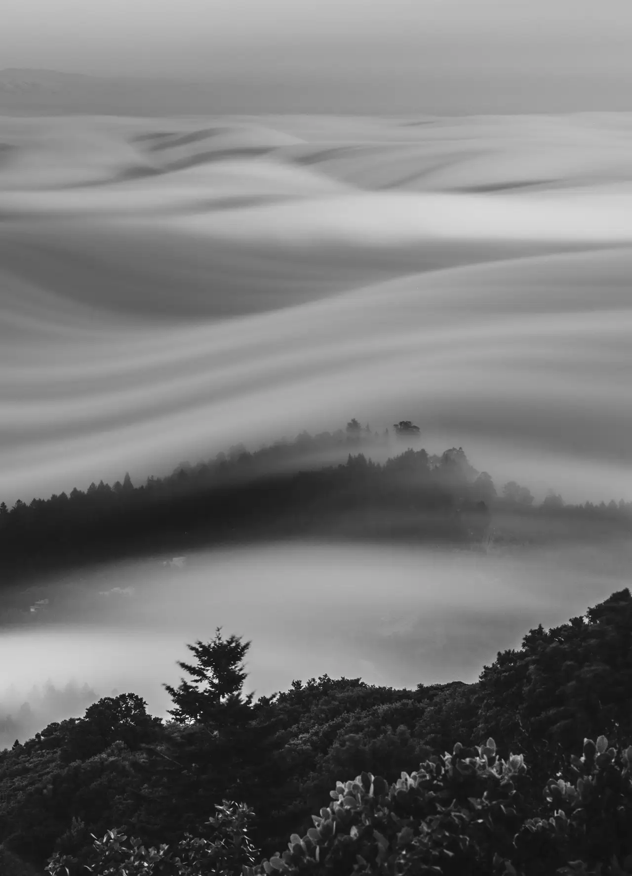 Fog Rolling Over the Ridge, centered crop for 18 × 24 in.