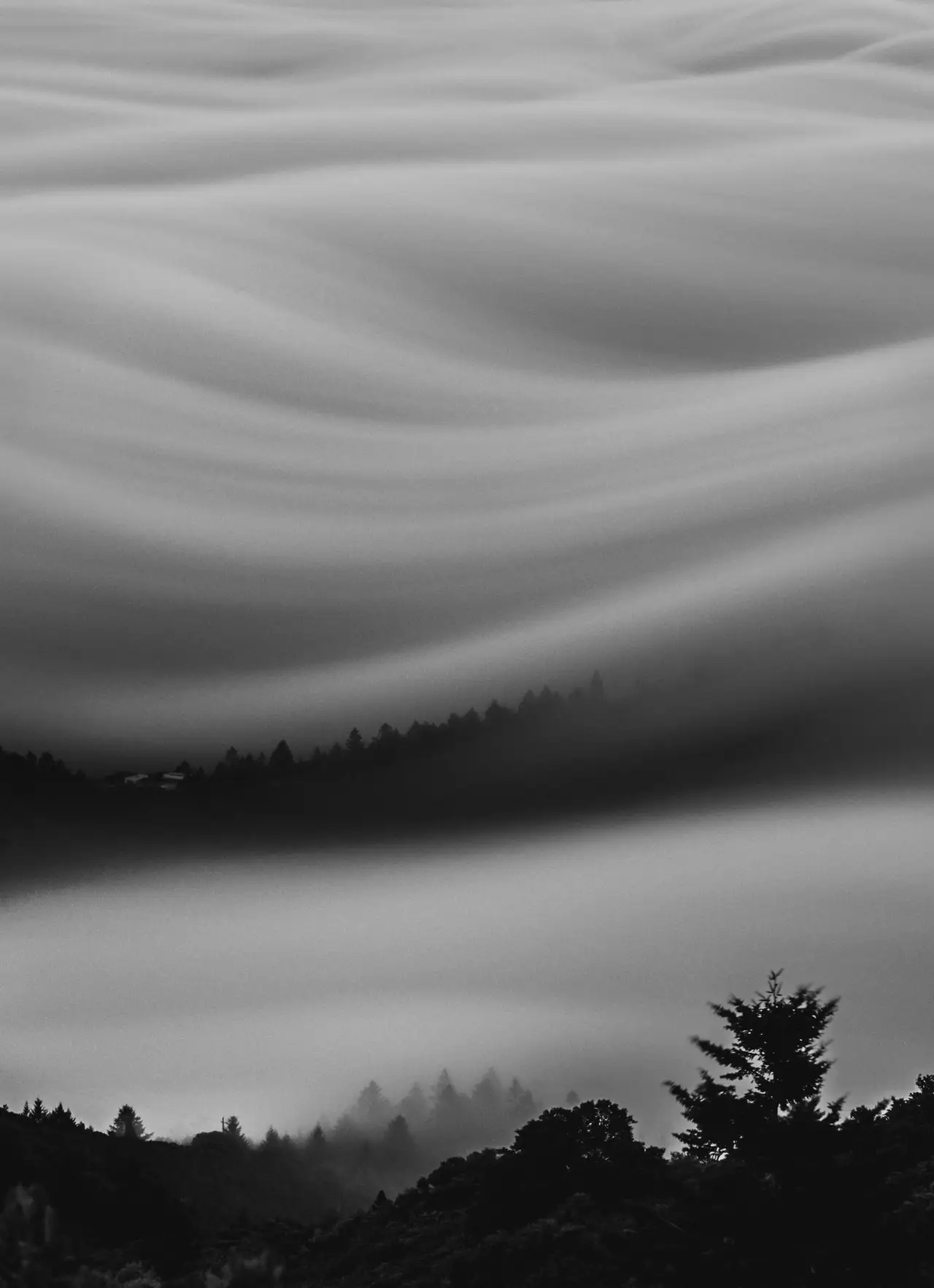 Coastal Fog Above the Hills, centered crop for 18 × 24 in.