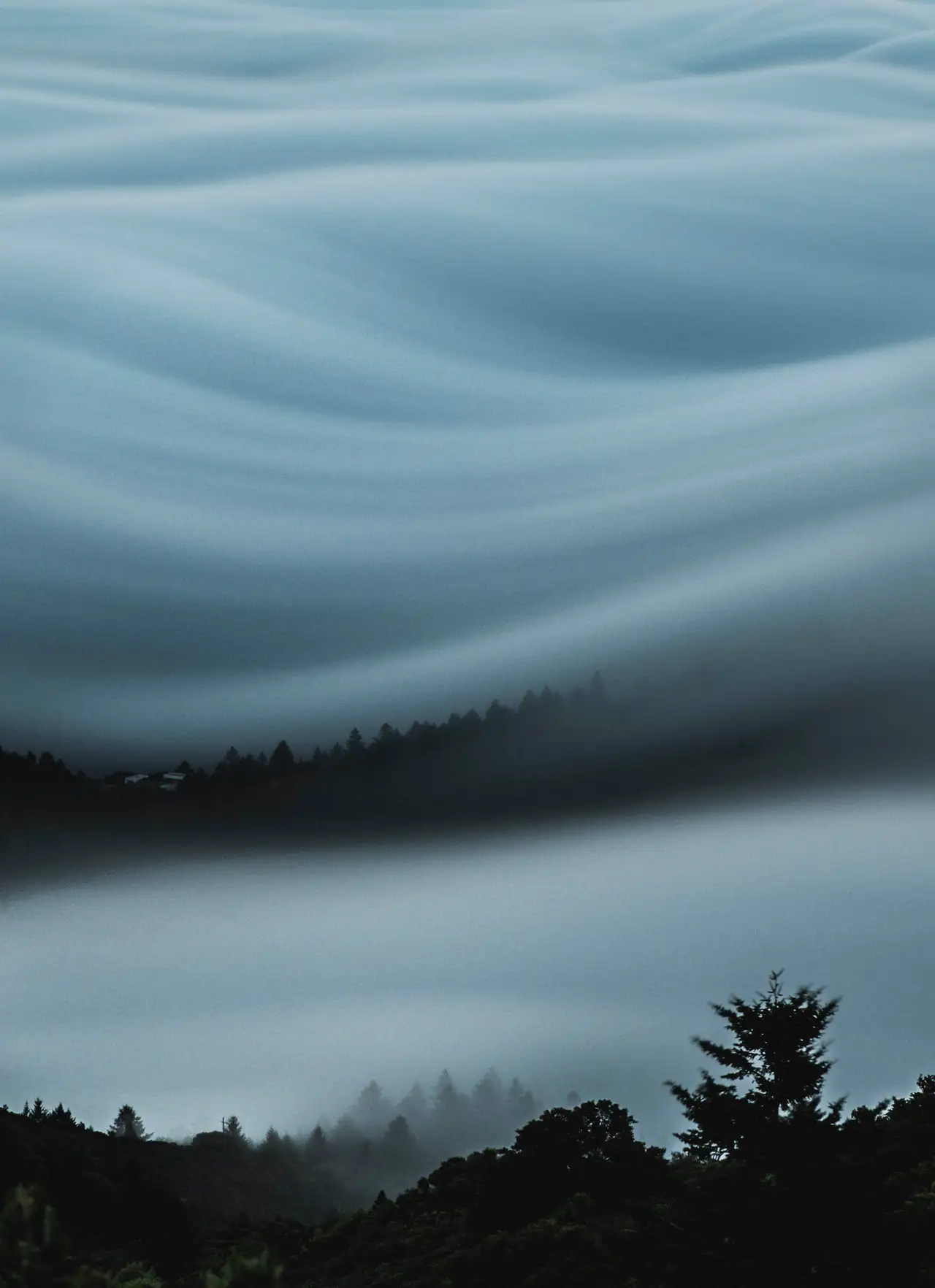 Fine-art photograph, “Fog Sea on the California Coast, Clear Break - 5DM48105.JPG,” from the California - Non City - Nature collection.