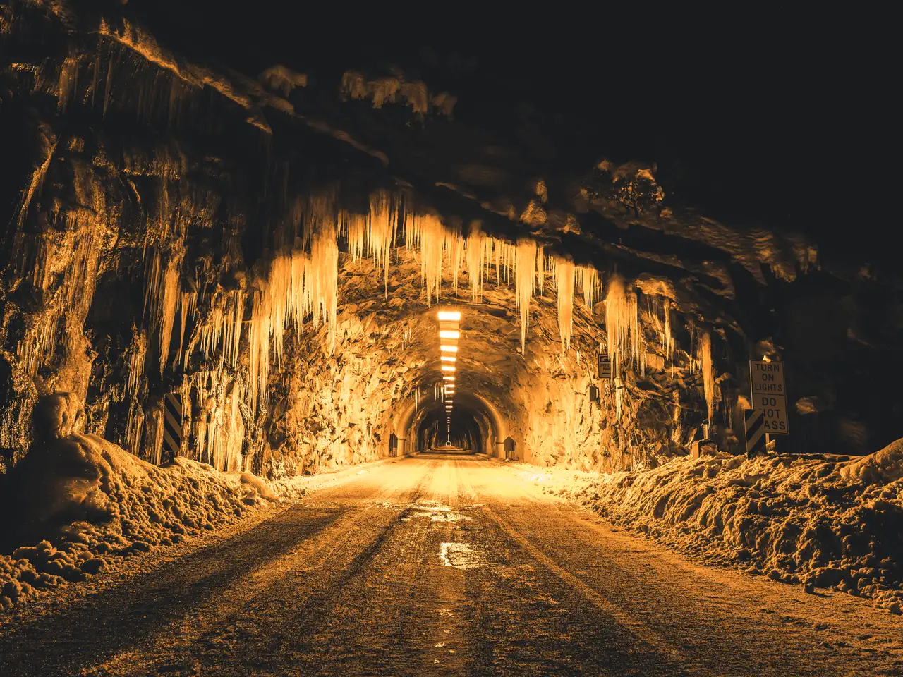 Fine-art photograph, “Tunnel Road by Firelight - 5DM48266.JPG,” from the California - Non City - Nature collection.