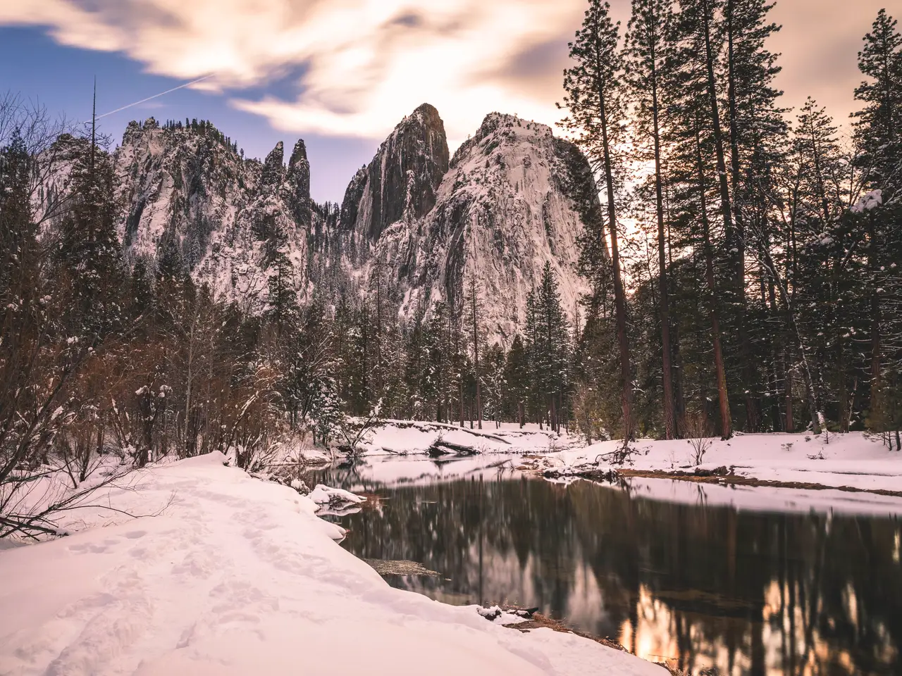 Fine-art photograph, “Yosemite Valley, Snow and Stone, Open Weather - 5DM49030.JPG,” from the California - Non City - Nature collection.