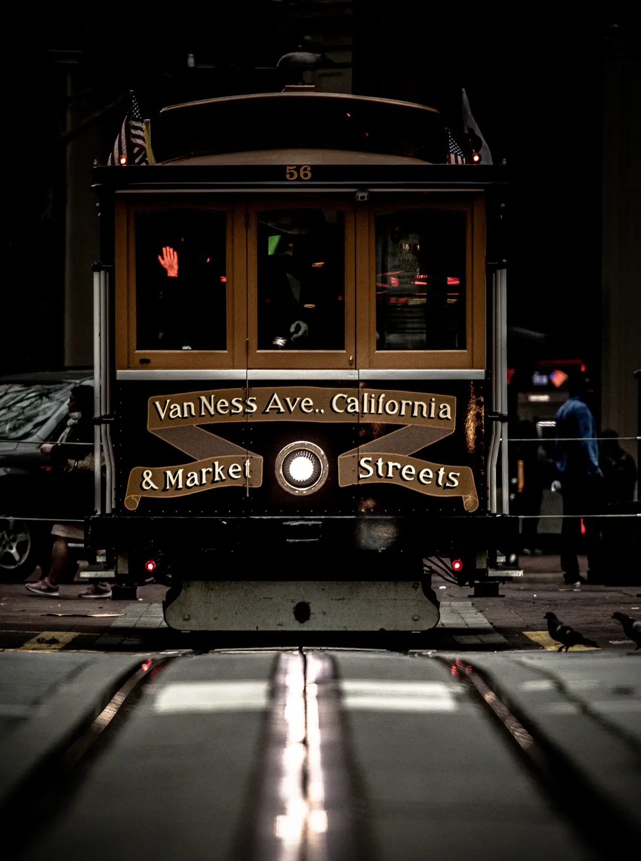 Fine-art photograph, “Cable Car Approaching Market Street - 5DM41895.JPG,” from the California - SF - City collection.
