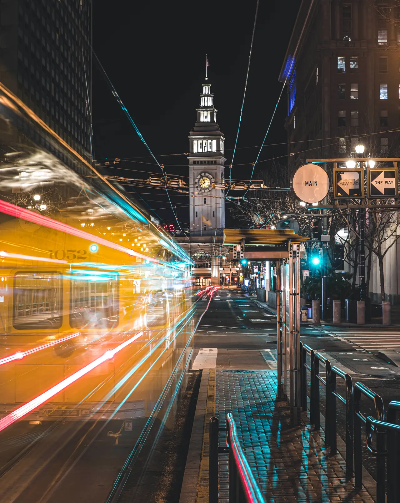 Fine-art photograph, “Market Street Cable Car Light Trails - 5DM42489.JPG,” from the California - SF - City collection.