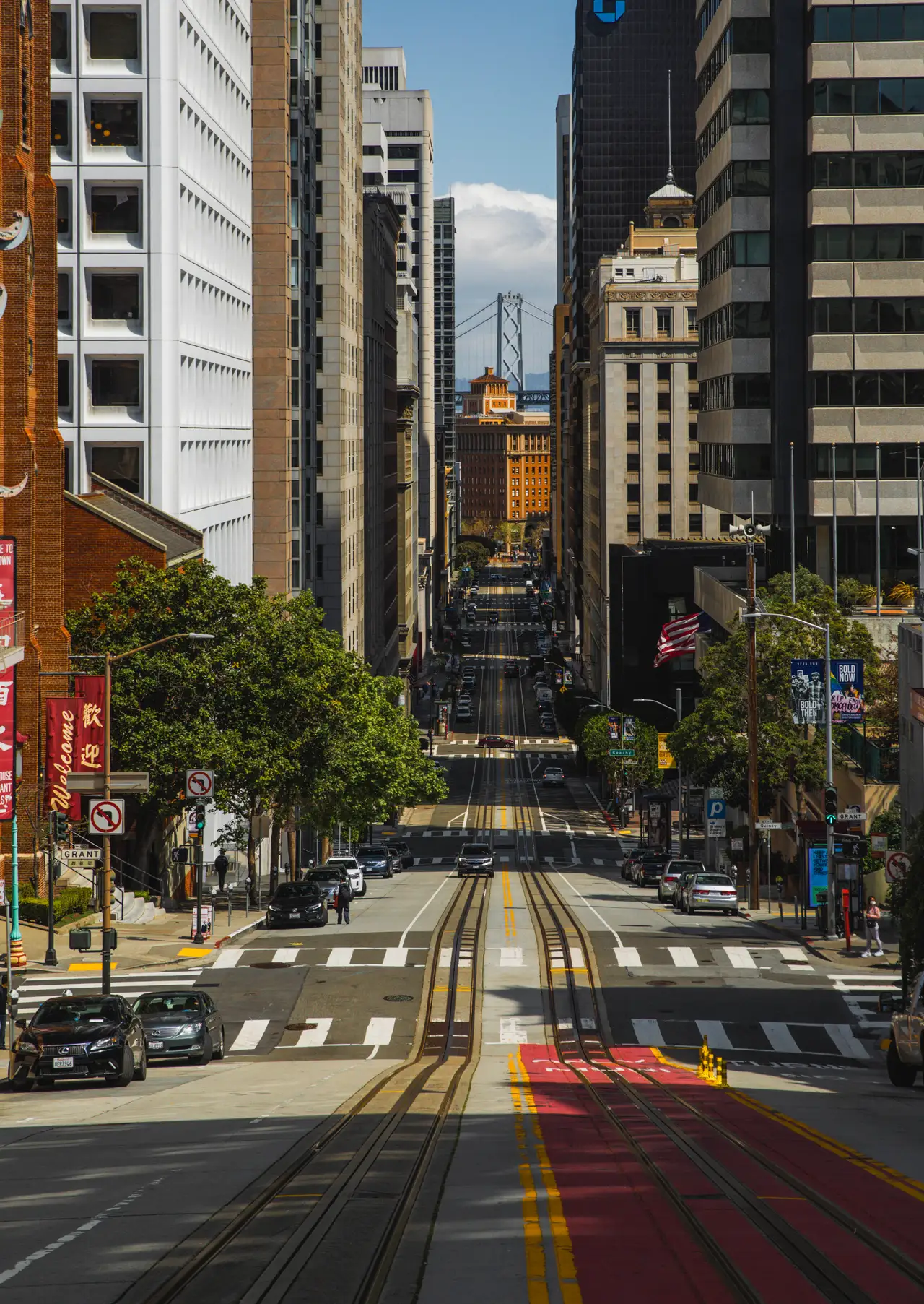 Fine-art photograph, “San Francisco Street Descending Toward the Bay - 5DM43083.JPG,” from the California - SF - City collection.