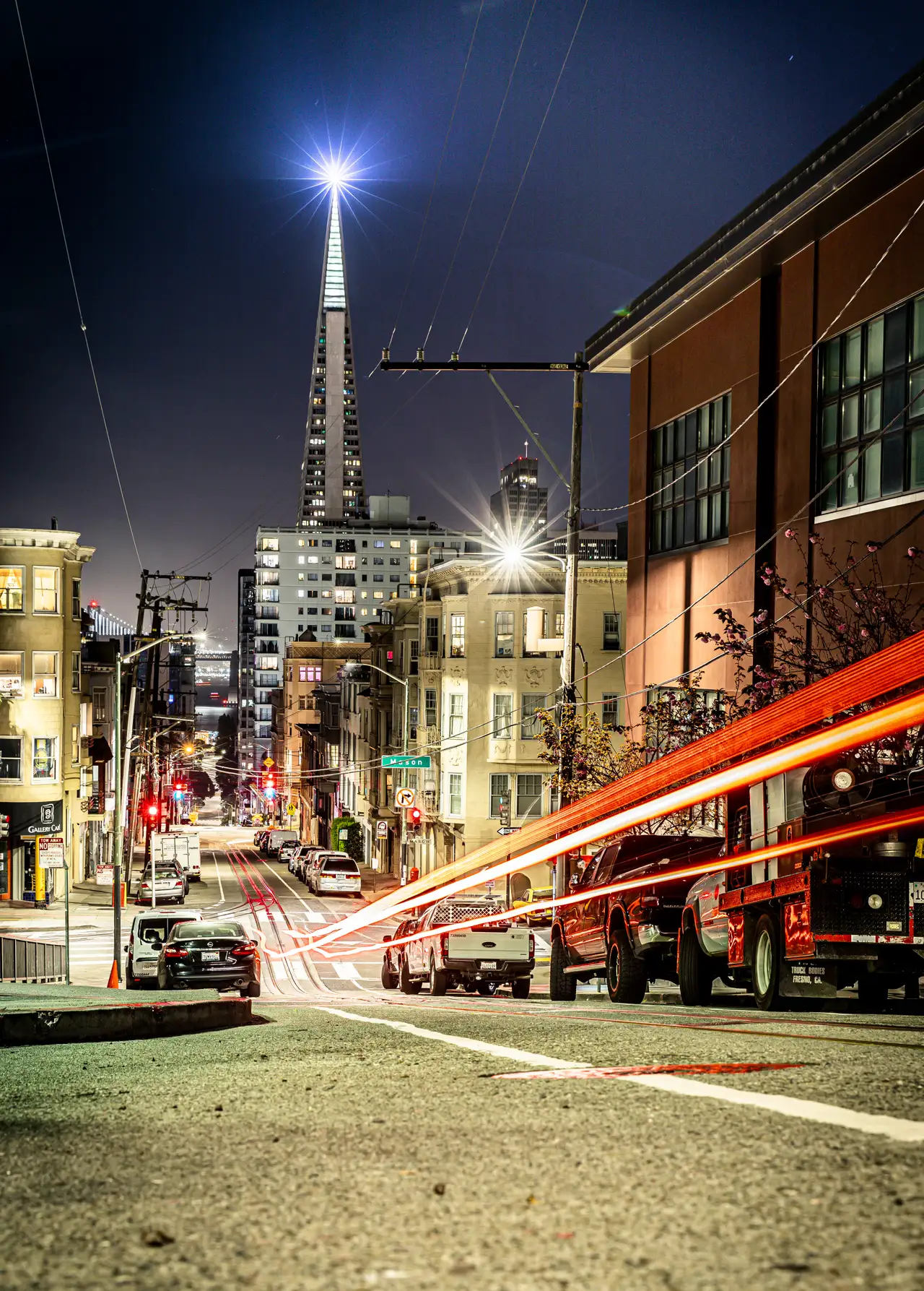 Fine-art photograph, “San Francisco Cable Car Tracks at Night - 5DM43560.JPG,” from the California - SF - City collection.