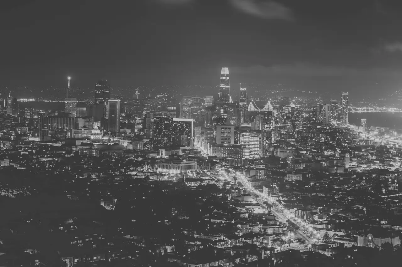 Fine-art photograph, “San Francisco in Black and White from Twin Peaks - 5DM43577.JPG,” from the California - SF - City collection.