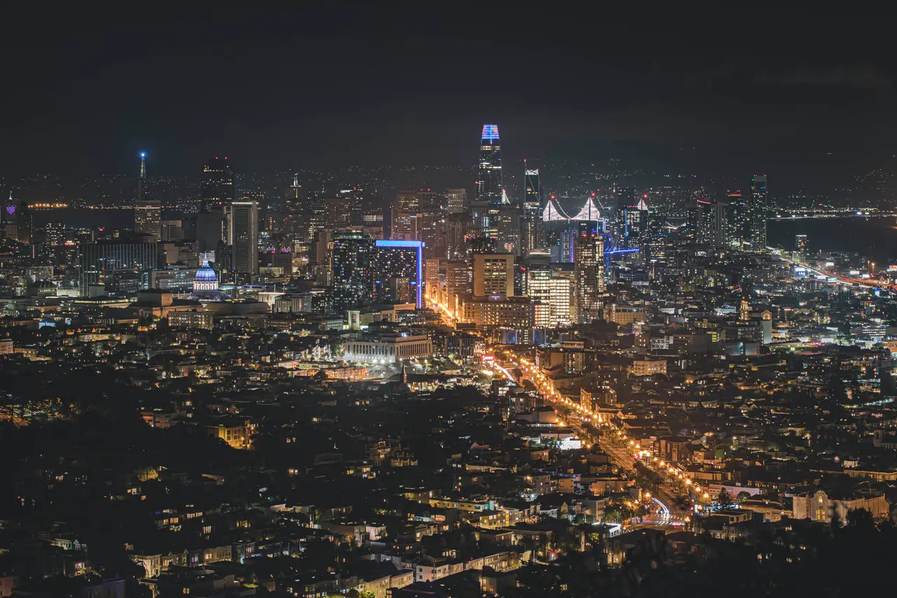 Fine-art photograph, “Downtown San Francisco and Bay Bridge from Twin Peaks - 5DM43585.JPG,” from the California - SF - City collection.
