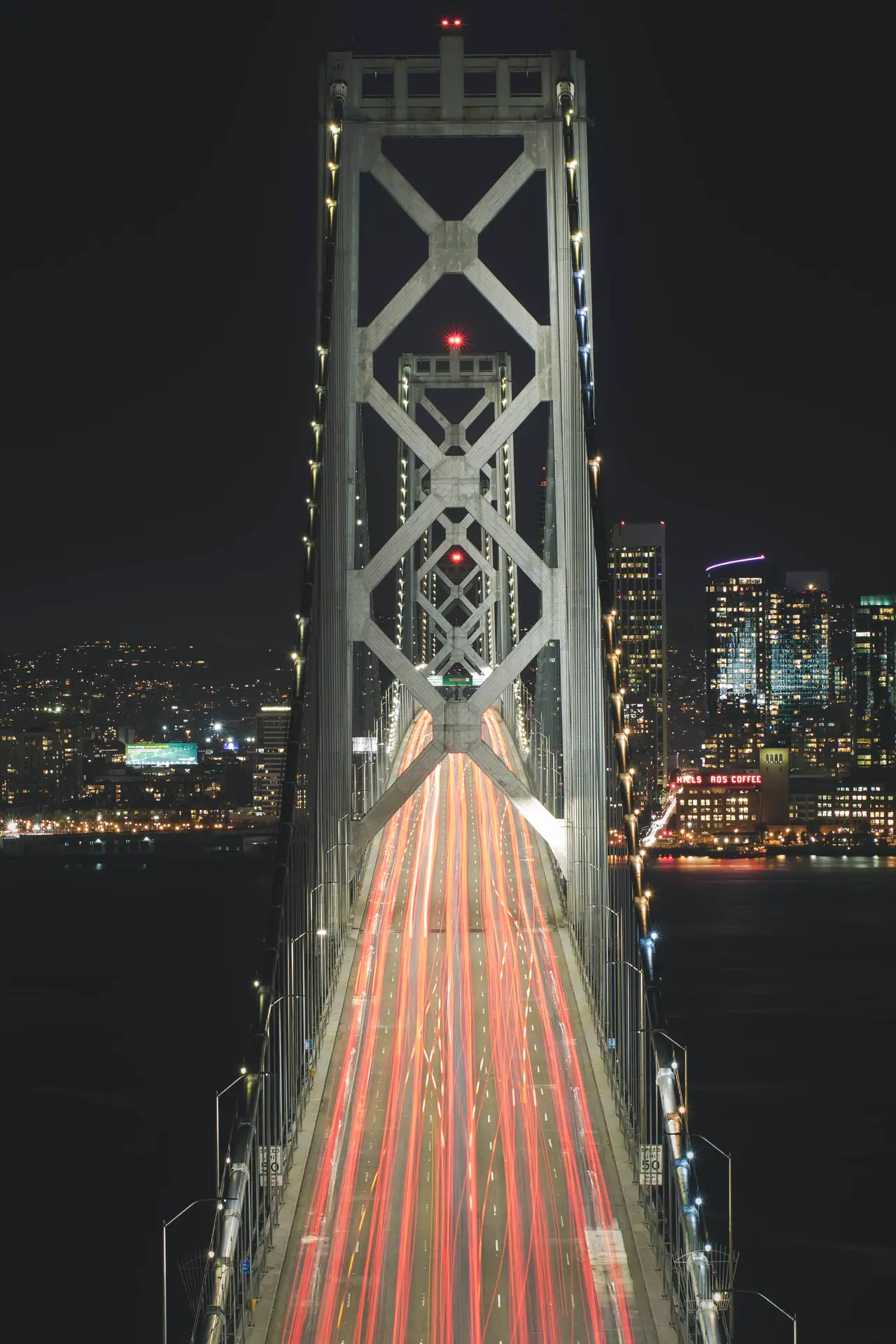 Fine-art photograph, “Bay Bridge Light Trails with San Francisco Beyond - 5DM47958.JPG,” from the California - SF - City collection.