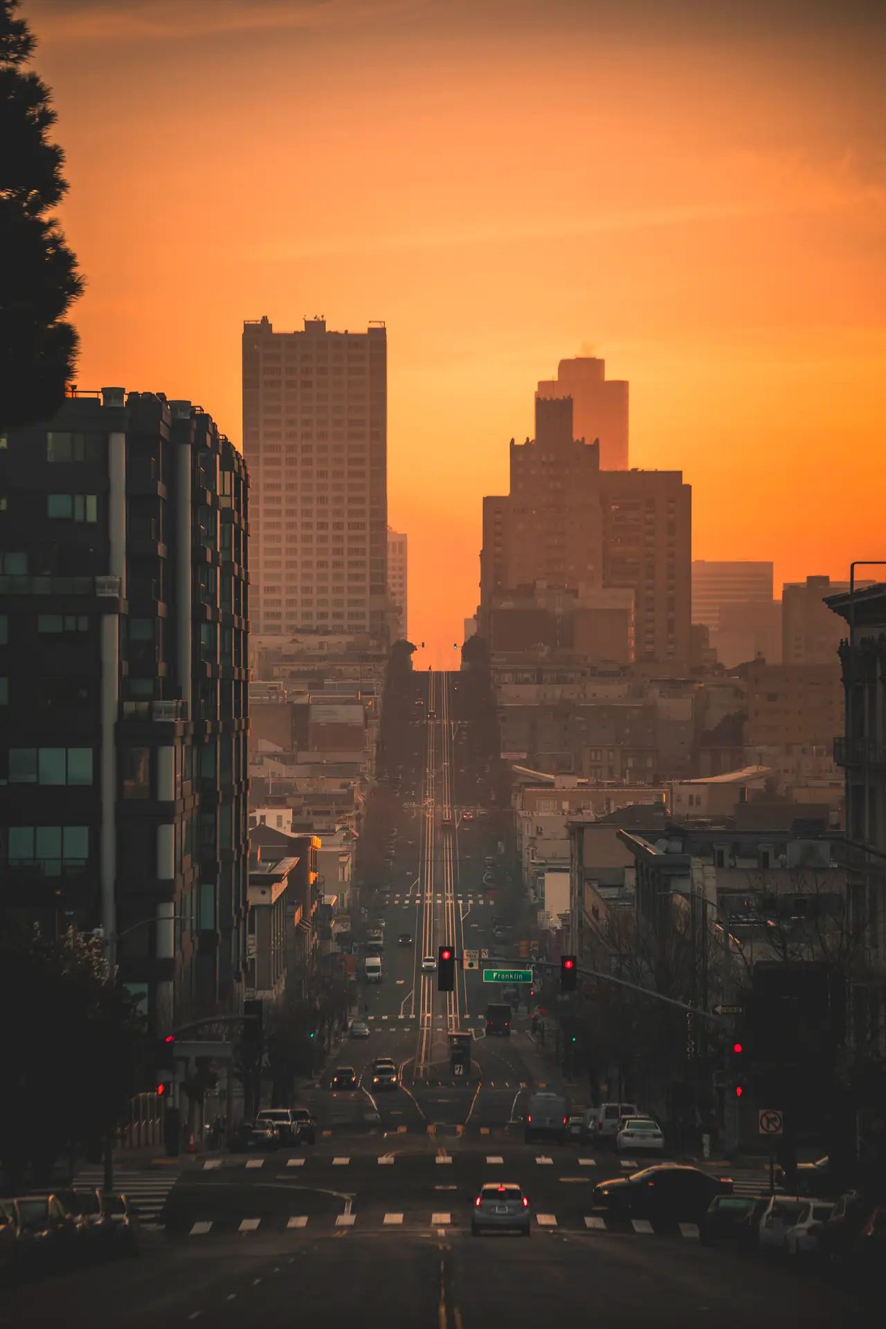 Fine-art photograph, “San Francisco Streetlamp at Sunset - 5DM49119.JPG,” from the California - SF - City collection.