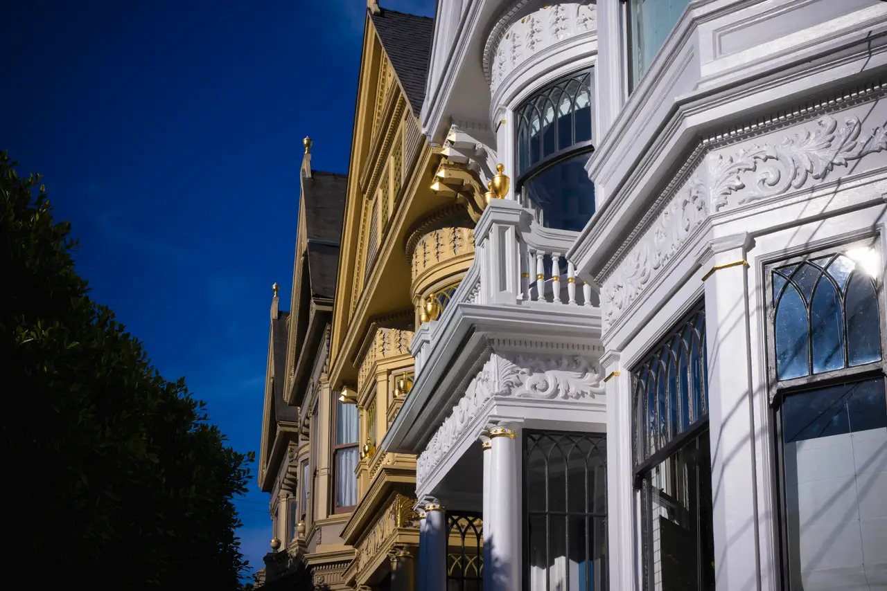 Fine-art photograph, “Painted Ladies Architecture at Blue Hour - _FIV9061.JPG,” from the California - SF - City collection.