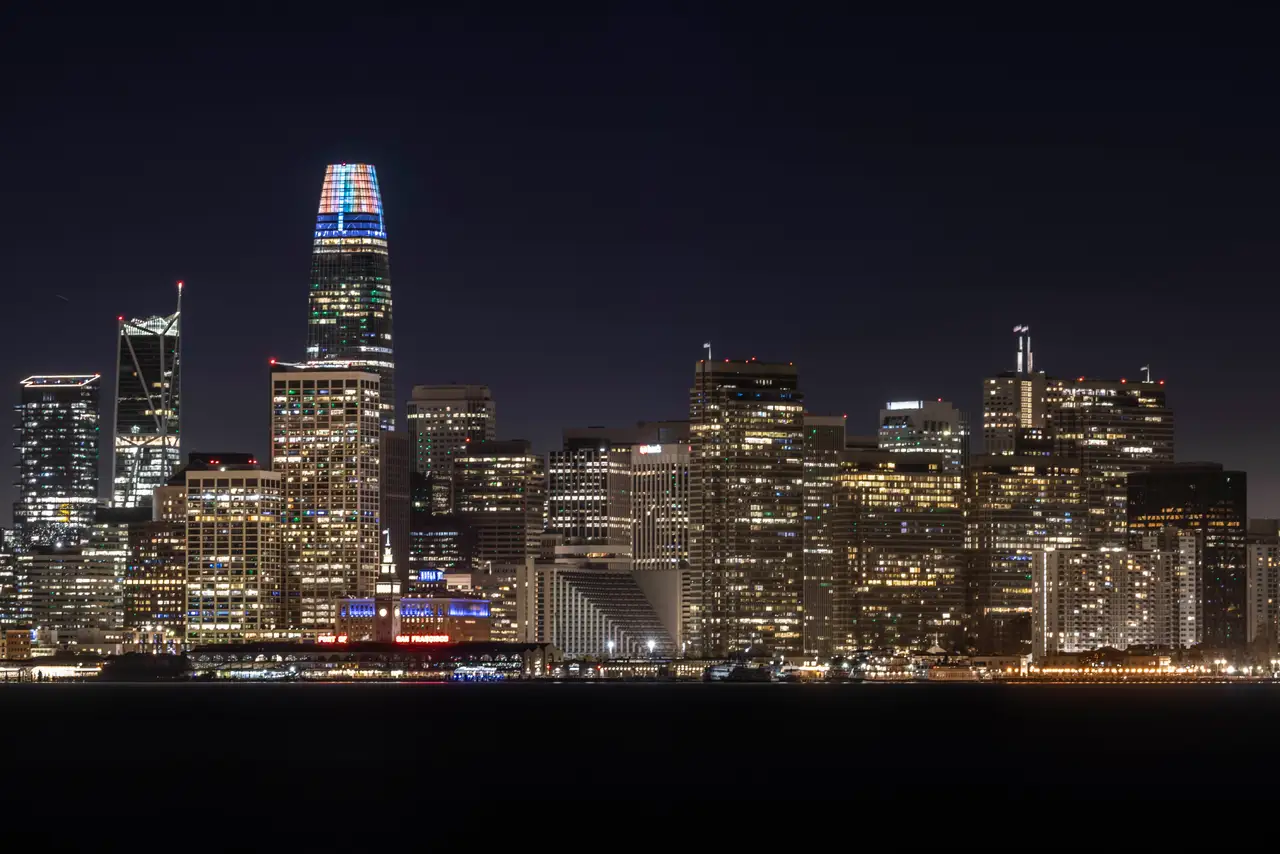Fine-art photograph, “Salesforce Tower and San Francisco Skyline at Night - _FIV9262.JPG,” from the California - SF - City collection.