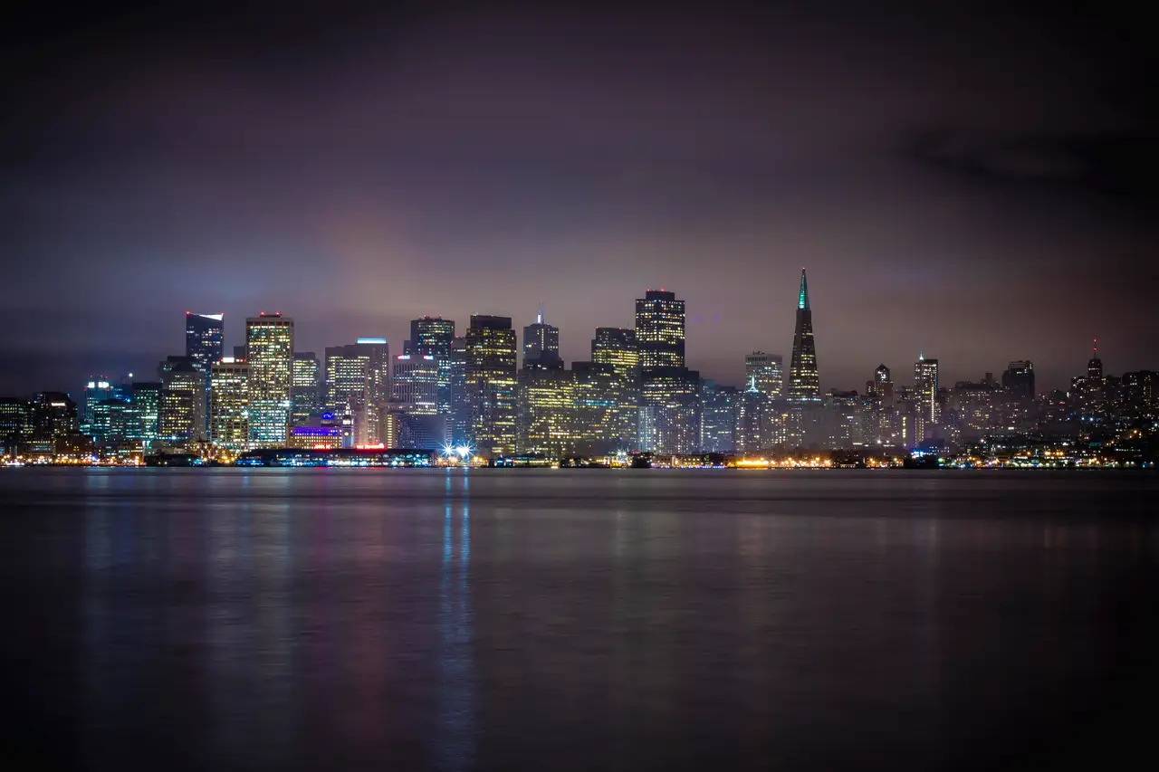 Fine-art photograph, “Bay Bridge and Skyline, Harbor Light - IMG_1862.JPG,” from the California - SF - City collection.