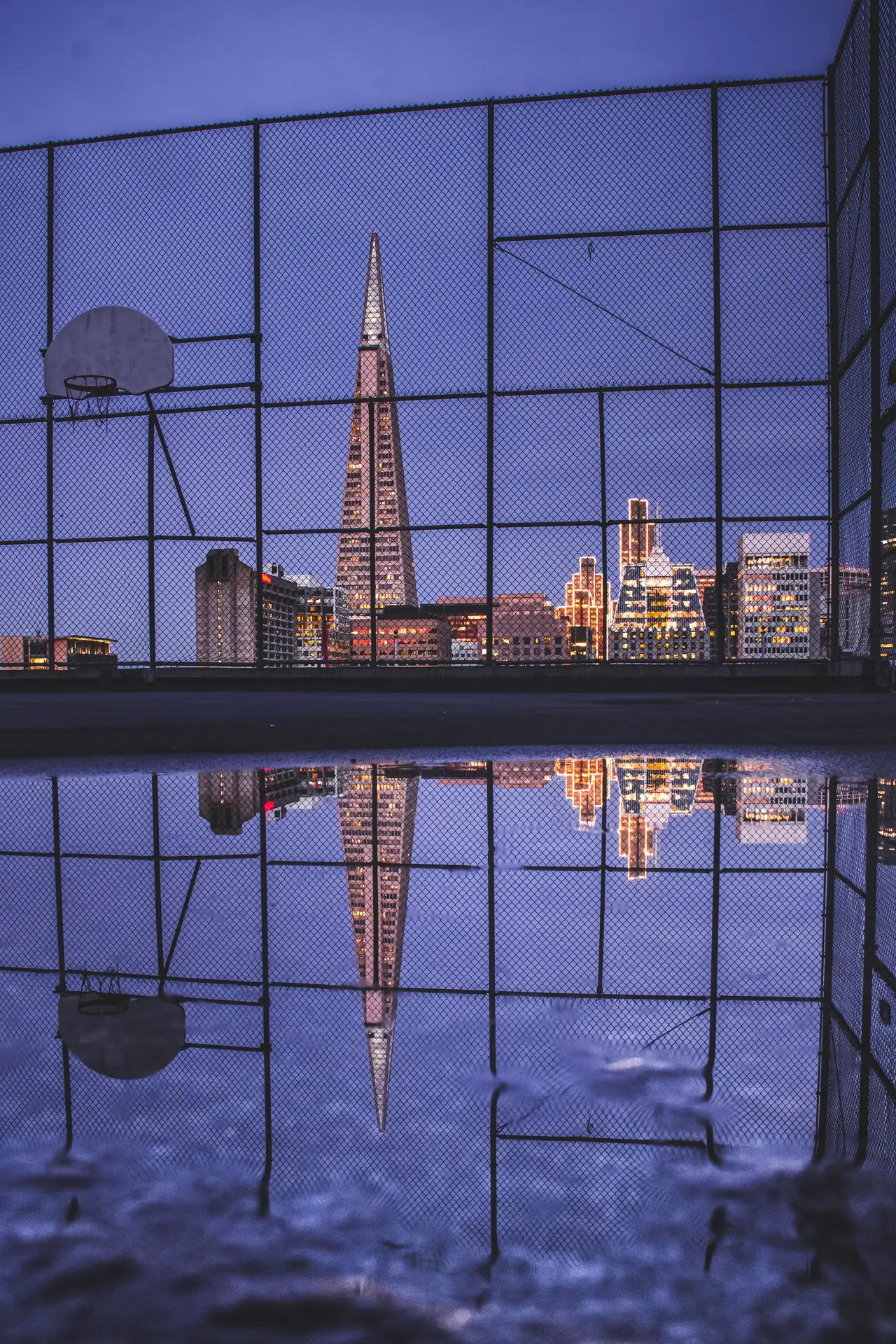 Fine-art photograph, “Transamerica From the Court, Night Passage - IMG_5658.JPG,” from the California - SF - City collection.