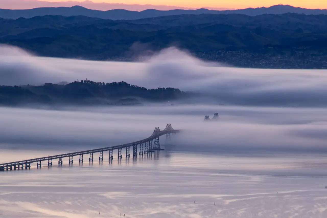 Fine-art photograph, “Bay Bridge in the Fog, After the Rush - IMG_6028.JPG,” from the California - SF - City collection.