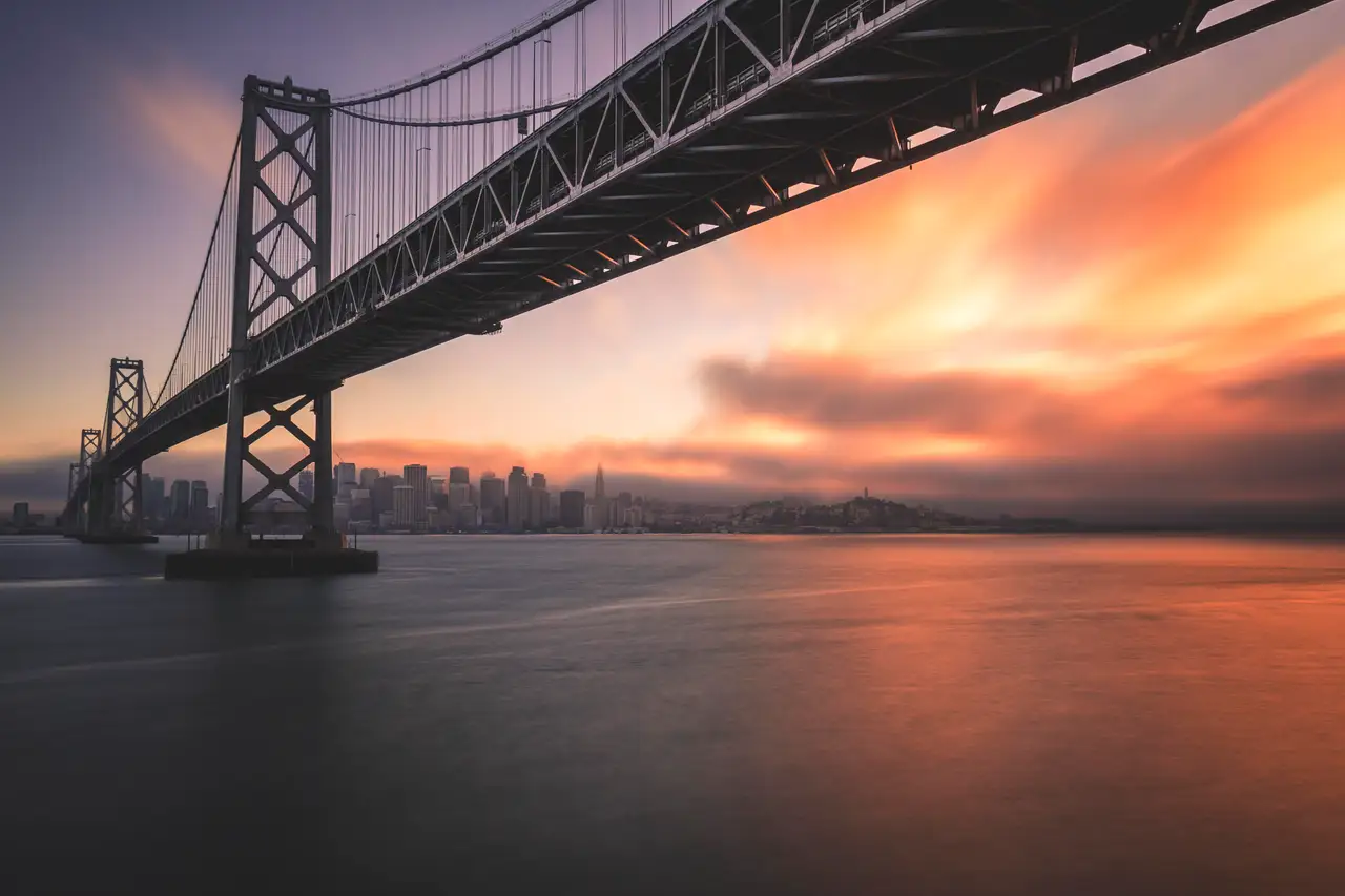 Fine-art photograph, “Bay Bridge, Last Light, Distant Glow - IMG_6491.JPG,” from the California - SF - City collection.