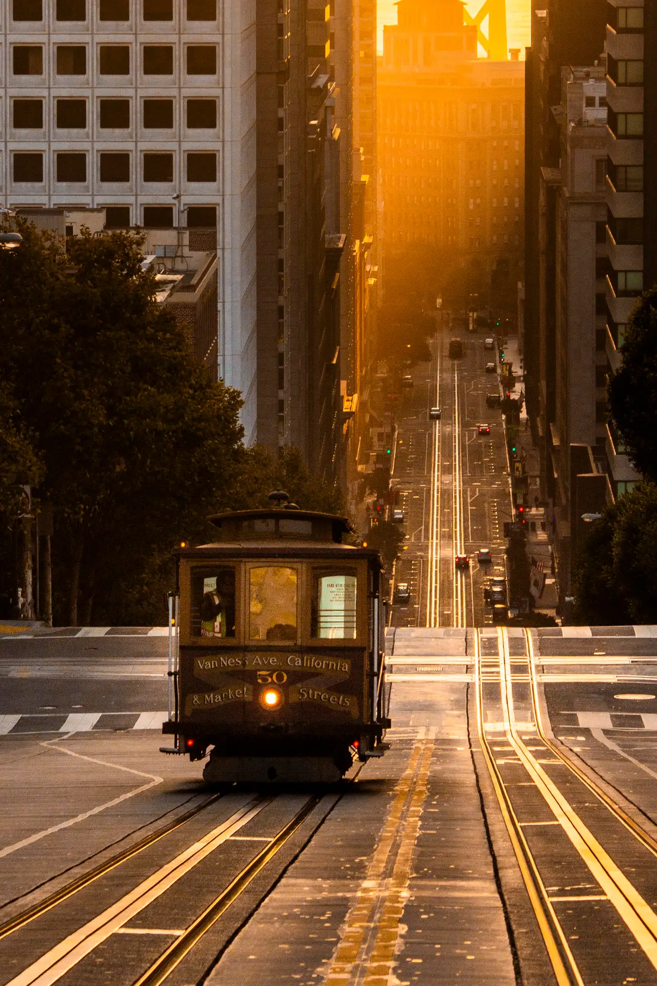 Fine-art photograph, “California Street Into the Light, Midnight Current - IMG_8602.JPG,” from the California - SF - City collection.