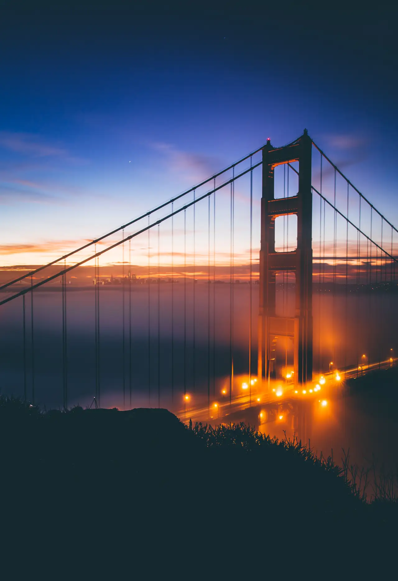 Fine-art photograph, “Suspended in Fog - 5DM42370.JPG,” from the California - SF - Golden Gate collection.