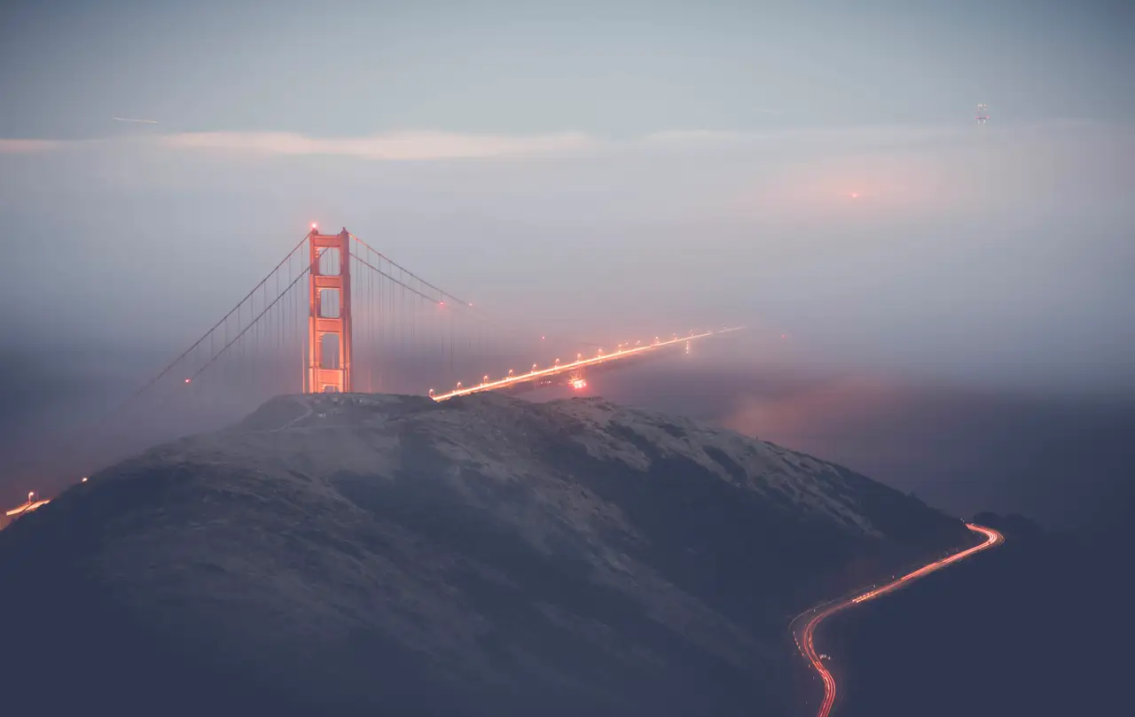 Fine-art photograph, “An Early Crossing - 5DM47999 copy.JPG,” from the California - SF - Golden Gate collection.