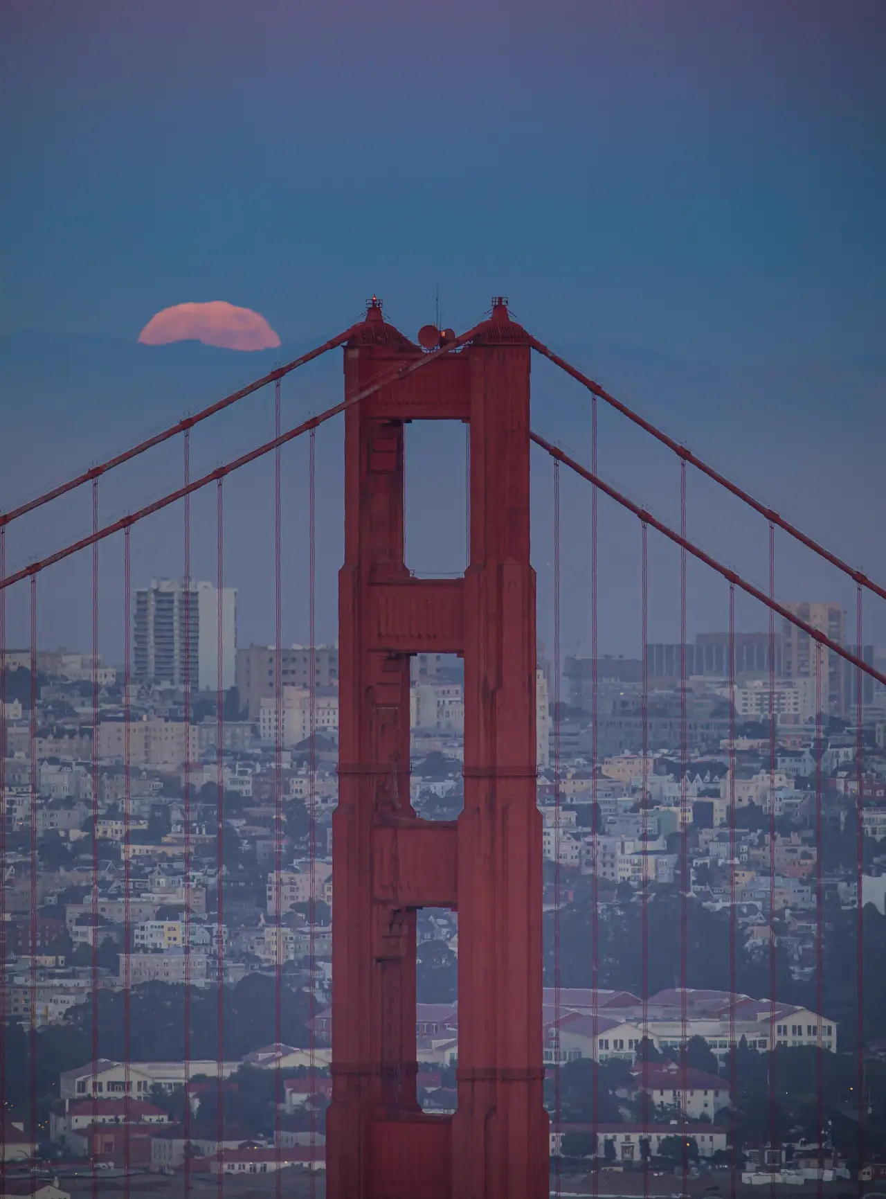Golden Gate Bridge at Blue Hour, centered crop for 18 × 24 in.