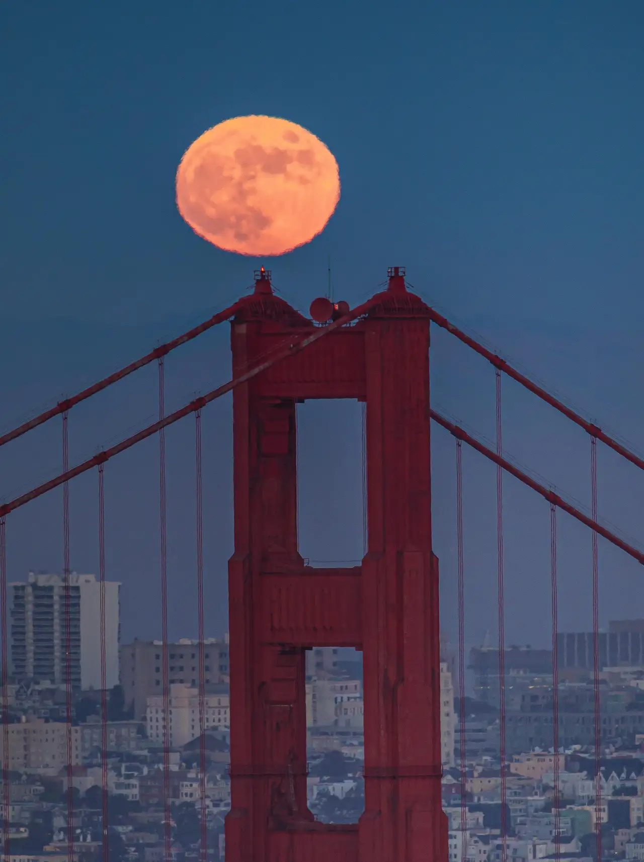 Full Moon Over Golden Gate Bridge, centered crop for 18 × 24 in.