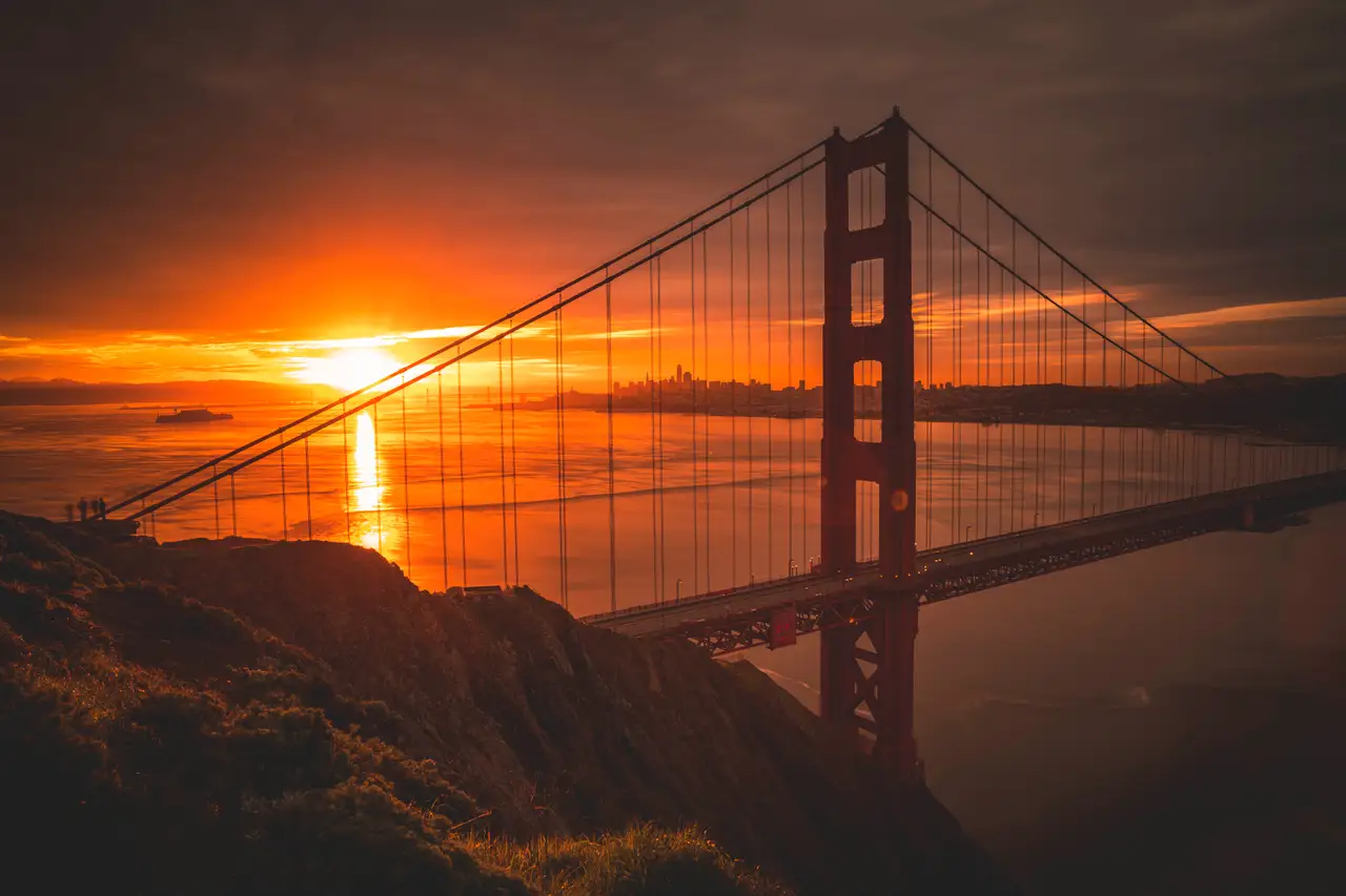 Fine-art photograph, “The Bay Beyond the Cables - 5DM49367.JPG,” from the California - SF - Golden Gate collection.