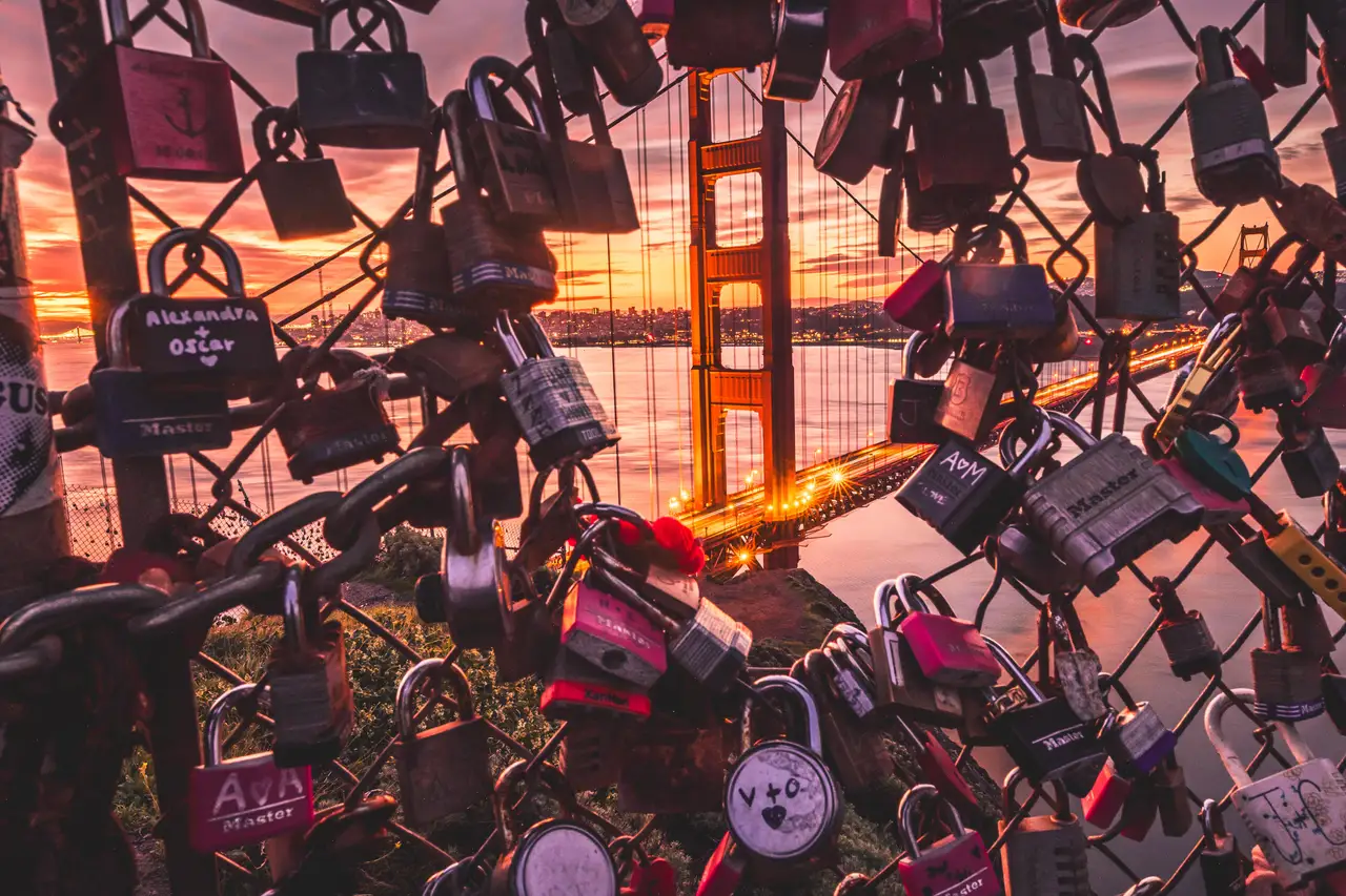 Fine-art photograph, “Locks at Sunrise - _FIV5356.JPG,” from the California - SF - Golden Gate collection.