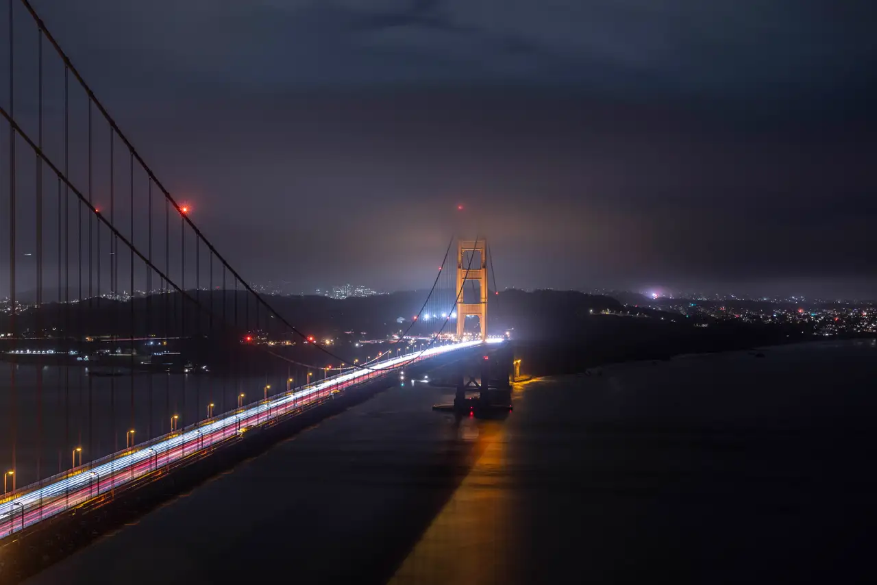 Fine-art photograph, “Golden Gate Bridge Emerging Through Bay Fog - _FIV9211.JPG,” from the California - SF - Golden Gate collection.