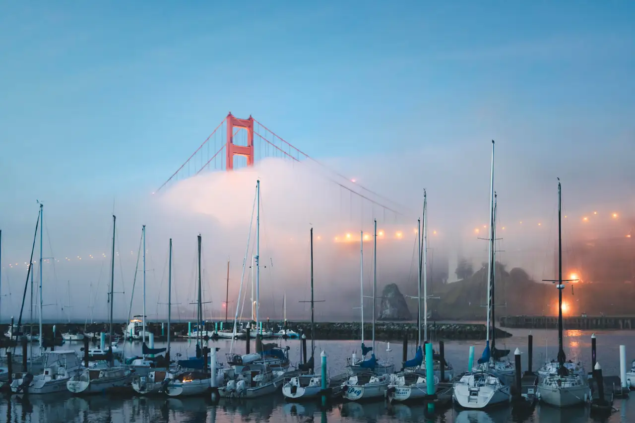 Fine-art photograph, “The Red Span at Sunset - IMG_1543.JPG,” from the California - SF - Golden Gate collection.