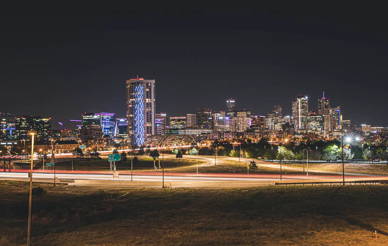 Fine-art photograph, “Denver Arterials after Dark - 5DM45673.JPG,” from the Colorado - Denver collection.