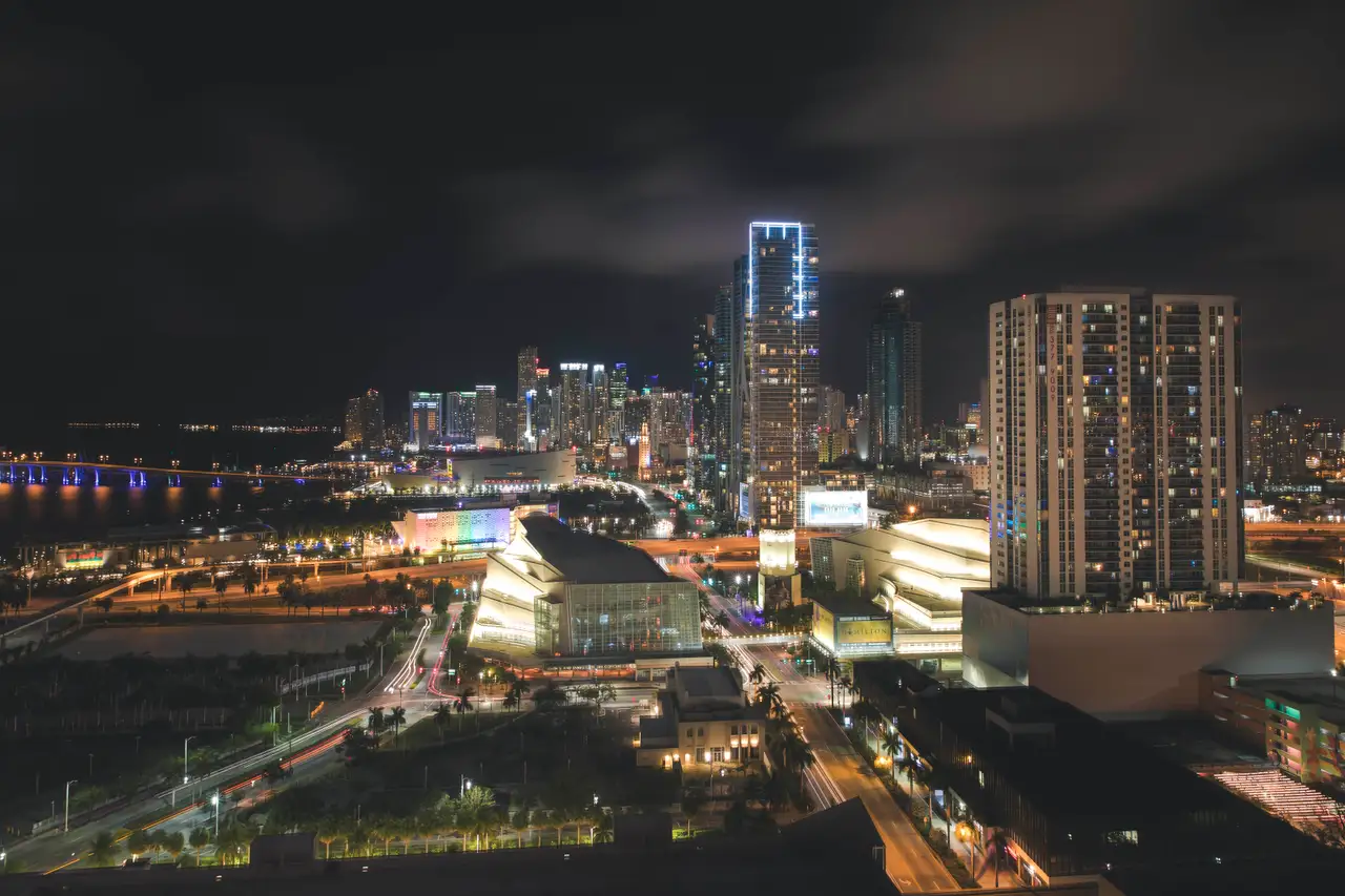 Fine-art photograph, “Miami Blue Hour, Glass Horizon - 5DM47179.JPG,” from the Florida collection.