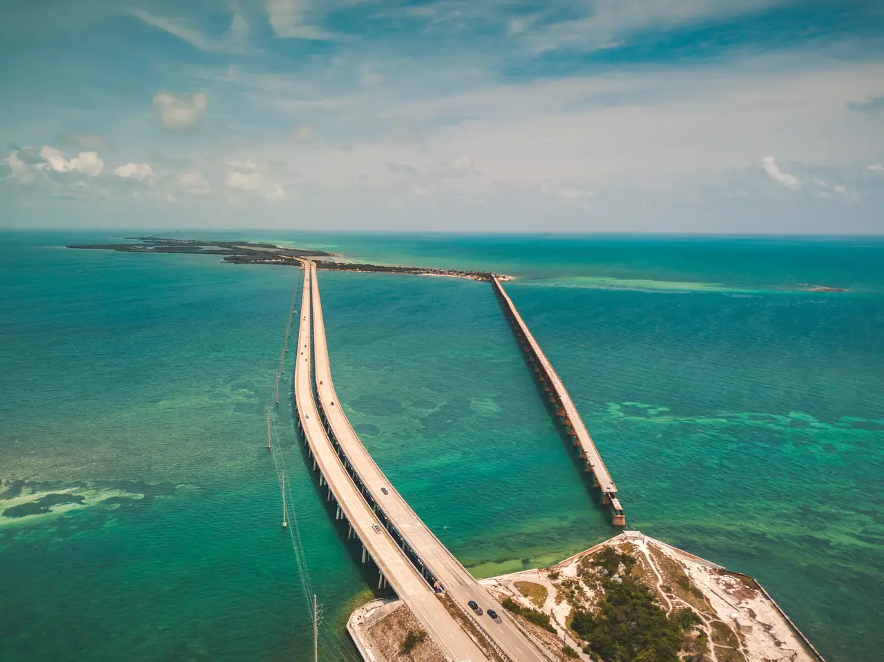 Fine-art photograph, “Florida Keys Causeway, Steel and Water - DJI_0040.JPG,” from the Florida collection.