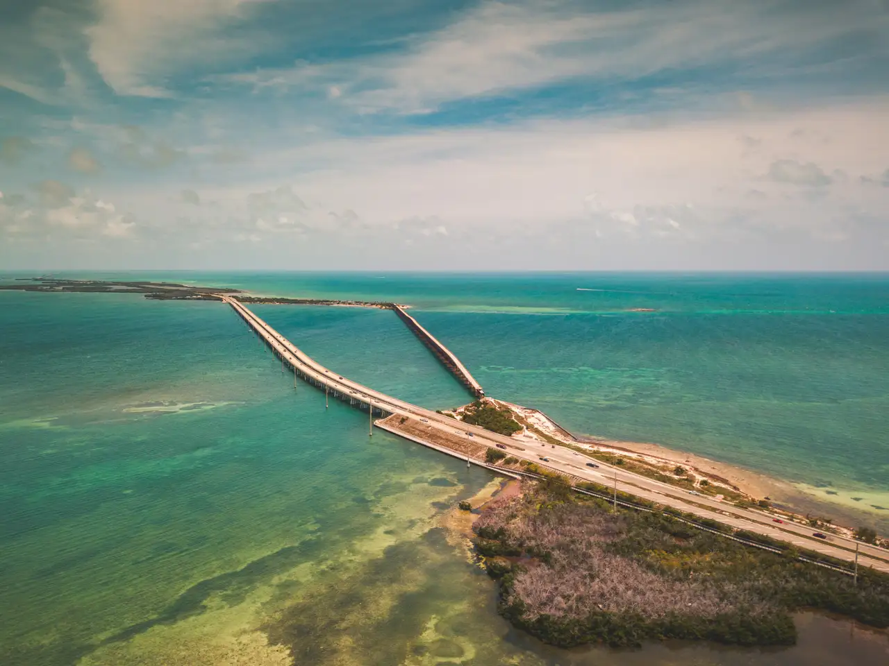 Fine-art photograph, “Florida Keys Causeway, Midnight Current - DJI_0046.JPG,” from the Florida collection.