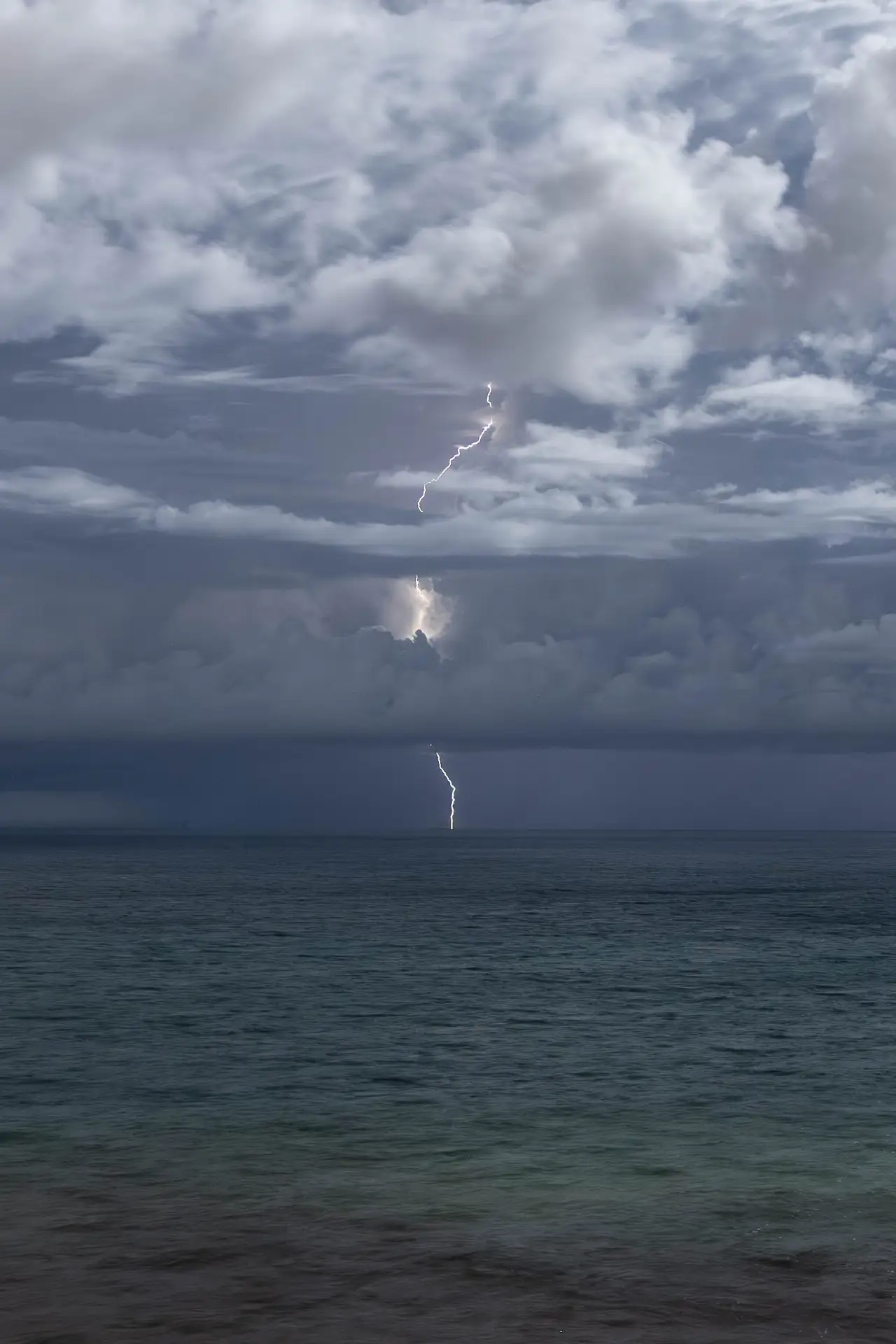 Fine-art photograph, “Miami Beach Lightning Storm, The Long Descent - _FIV7087.JPG,” from the Florida collection.