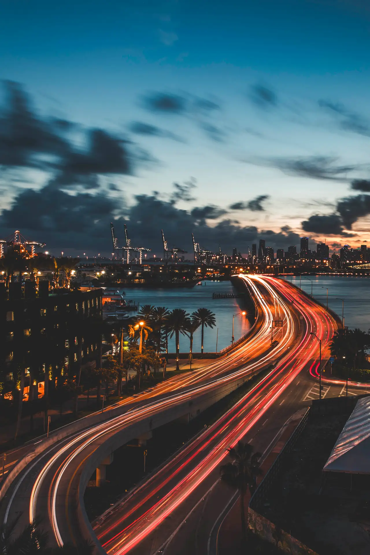 Fine-art photograph, “Miami Skyline Light Trails, City in Motion - No idea hpw the name messed up67.JPG,” from the Florida collection.