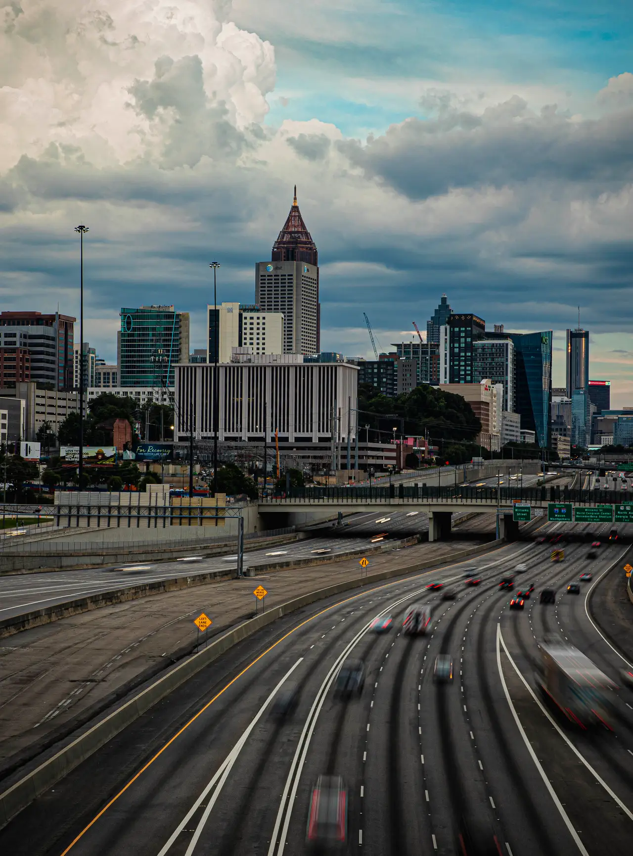 Fine-art photograph, “Atlanta Skyline and Downtown Freeway - 5DM42362.JPG,” from the Georgia - ATL collection.