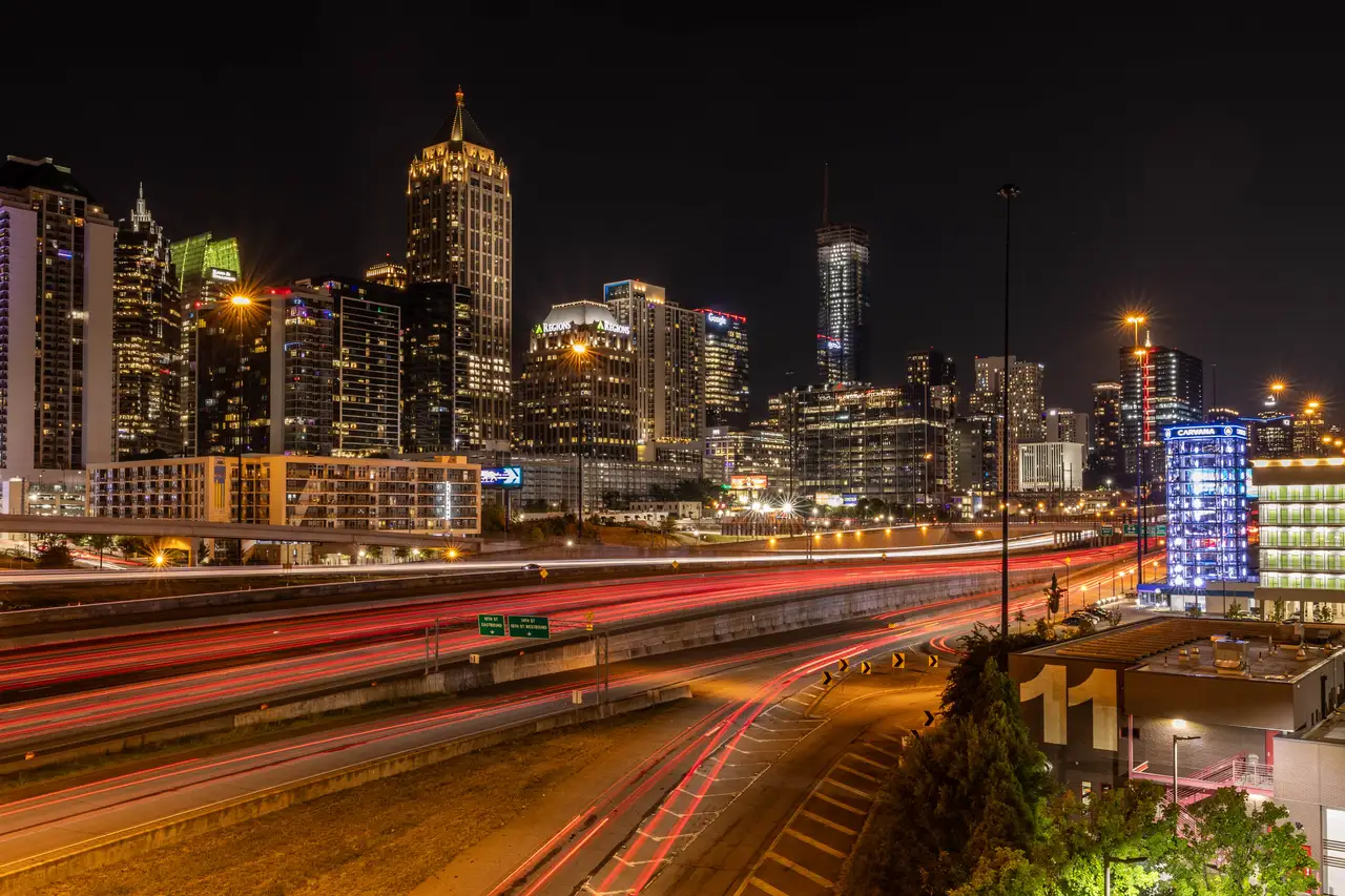 Fine-art photograph, “Atlanta Skyline Above the Downtown Connector - _FIV0705.JPG,” from the Georgia - ATL collection.