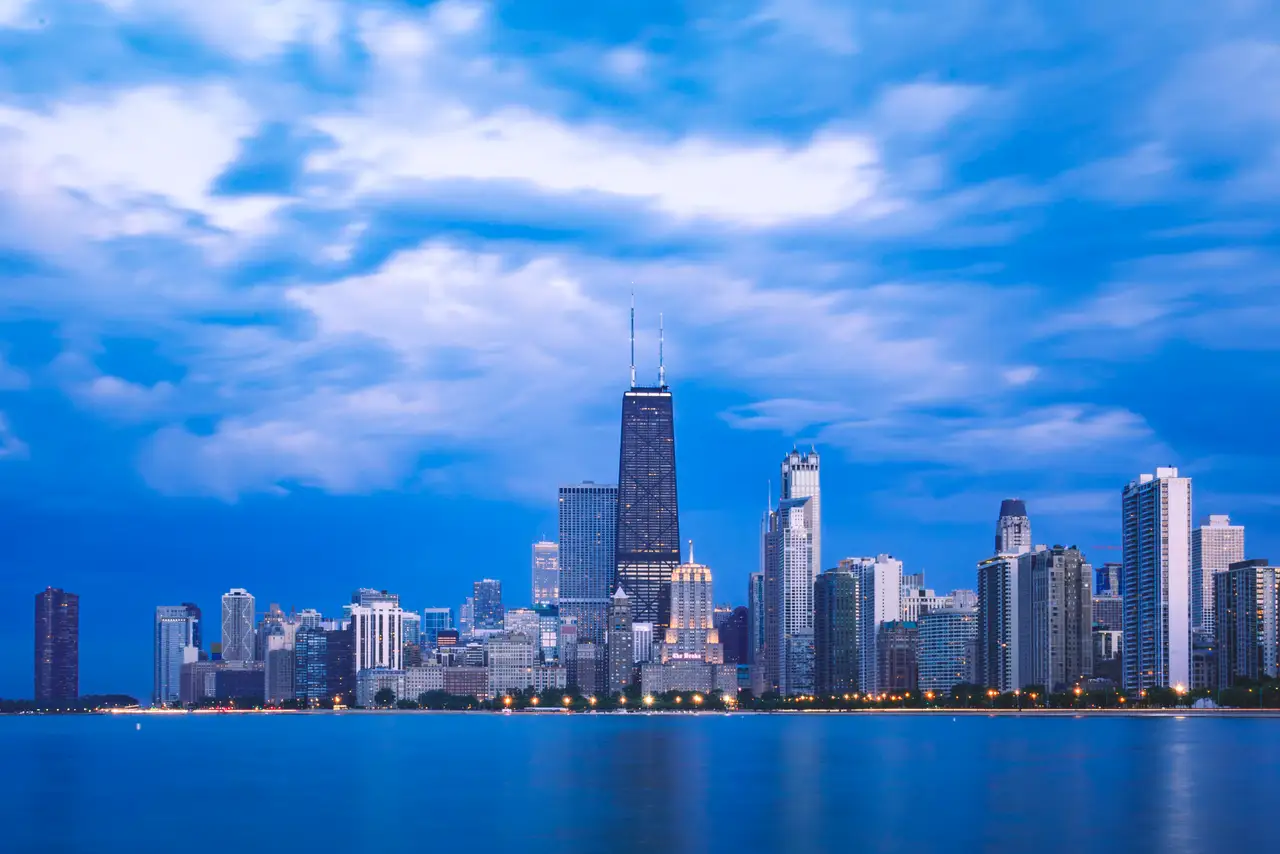 Fine-art photograph, “River Bend Through Downtown Chicago - 5DM48031.JPG,” from the Illinois - Chicago collection.